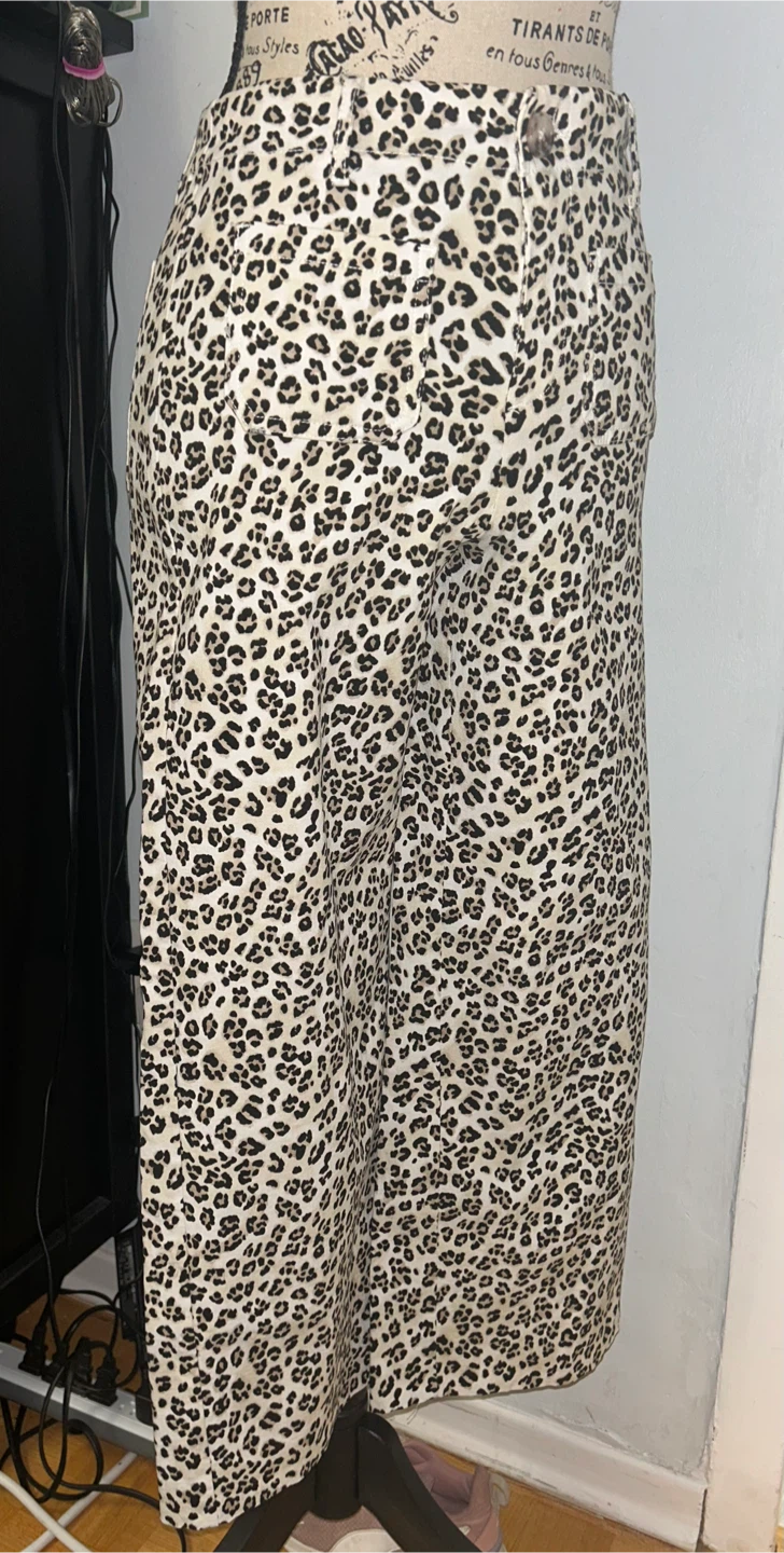 Leopard Print Wide-Leg Pants size S