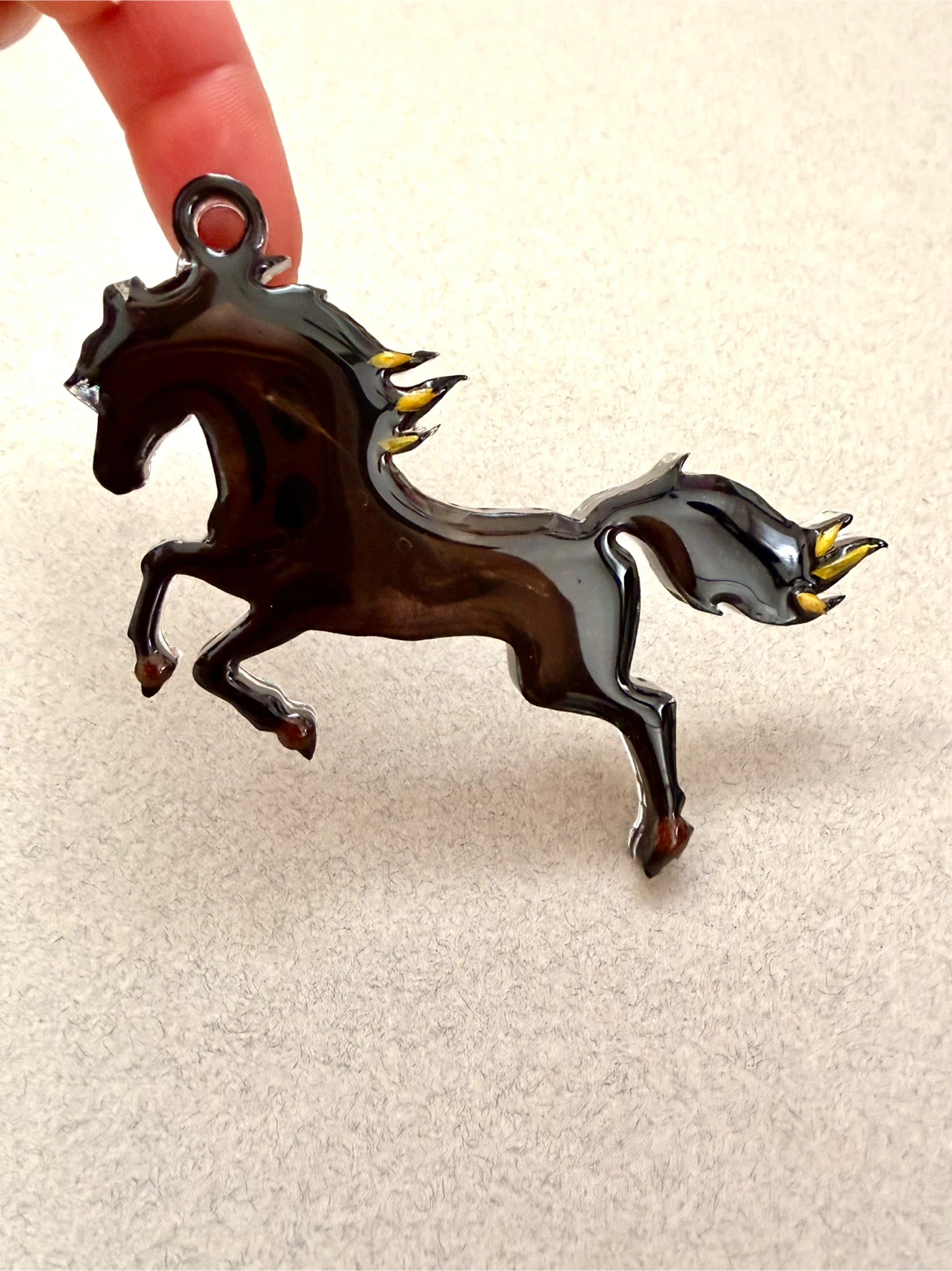 Handmade Resin Mustang Charm • 2” × 4.5” - photo 4