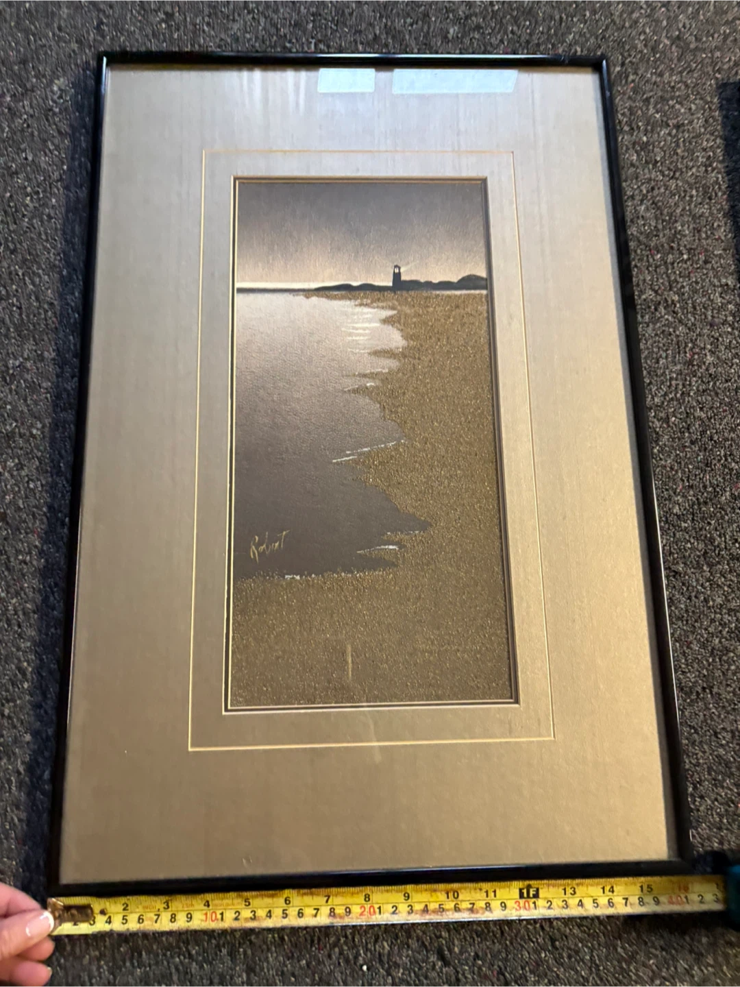 Framed Artwork - Seaside Lighthouse Scene - photo 2