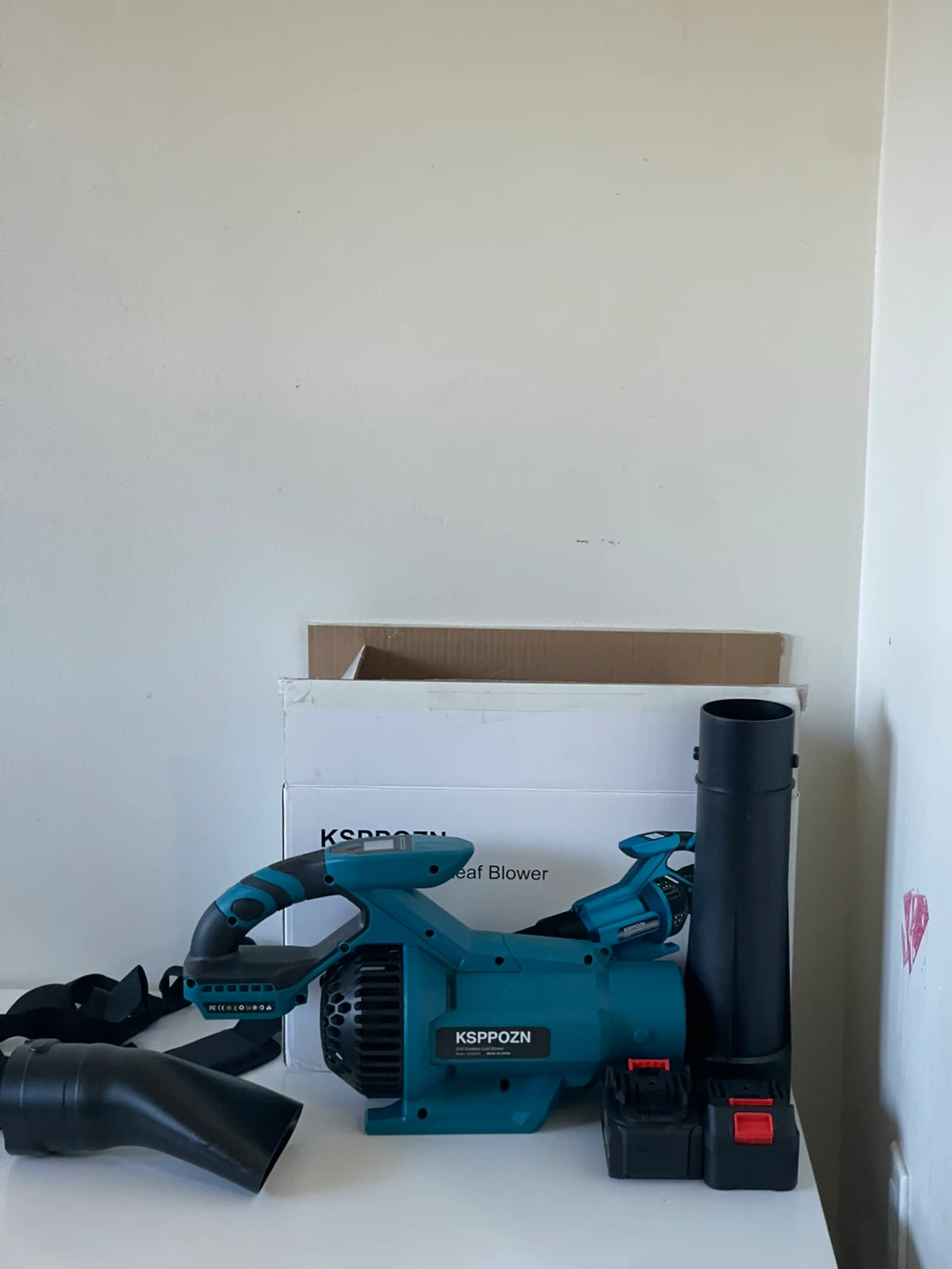 KSPPOZN 21V Cordless Leaf Blower with 2 Batteries