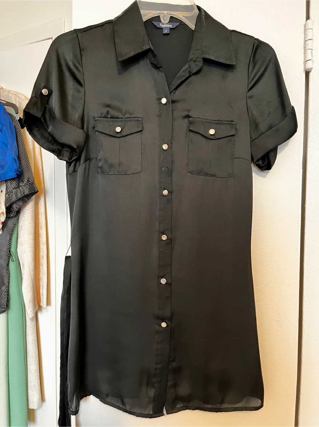 Reitmans Black buttoned shirt size 3 Small - photo 4