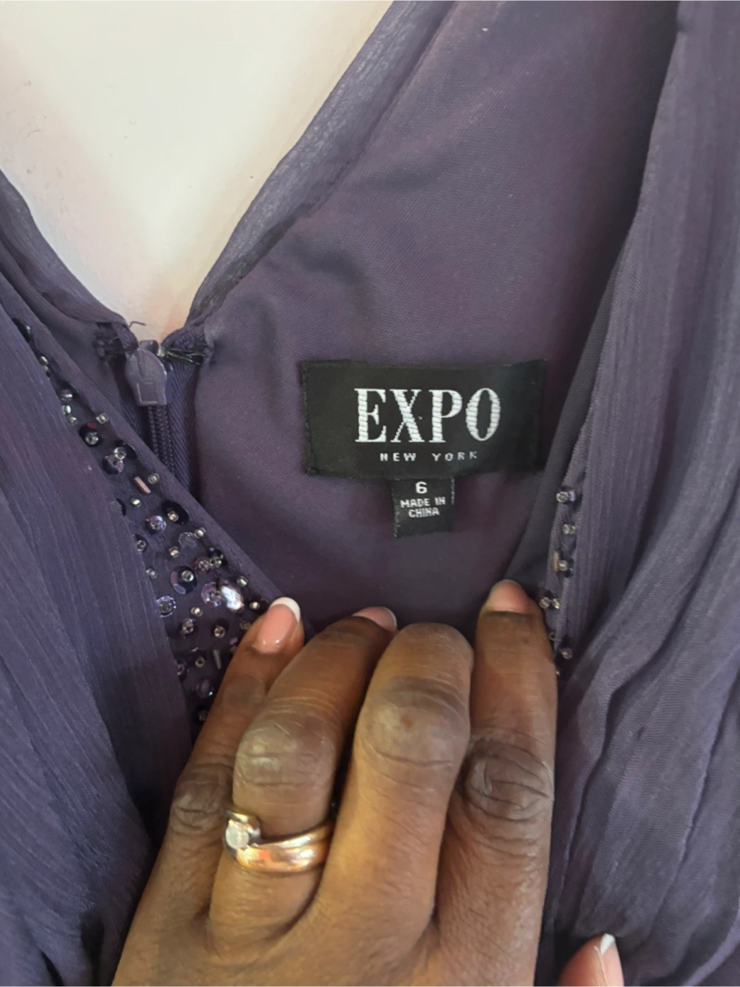 EXPO New York Beaded Ruffle Dress Size 6 - photo 3