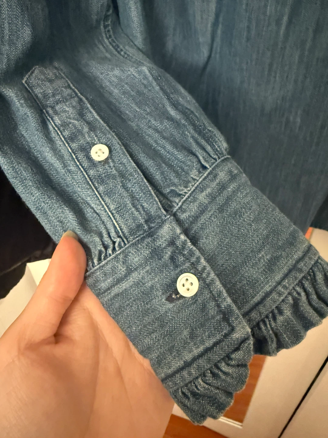Polo Ralph Lauren Denim Ruffle Collar Shirt - photo 2