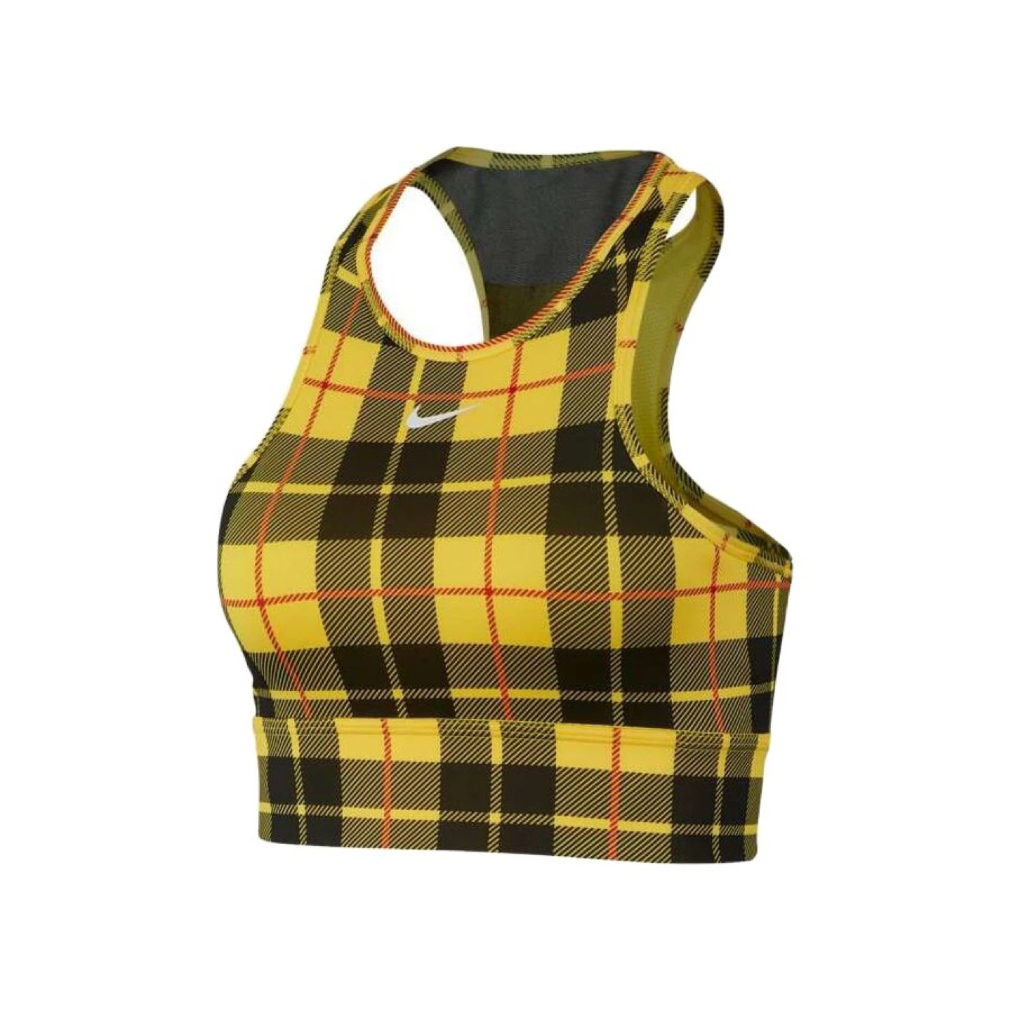 Nike Dri-Fit Sports Bra - Yellow Plaid - Size S - photo 3