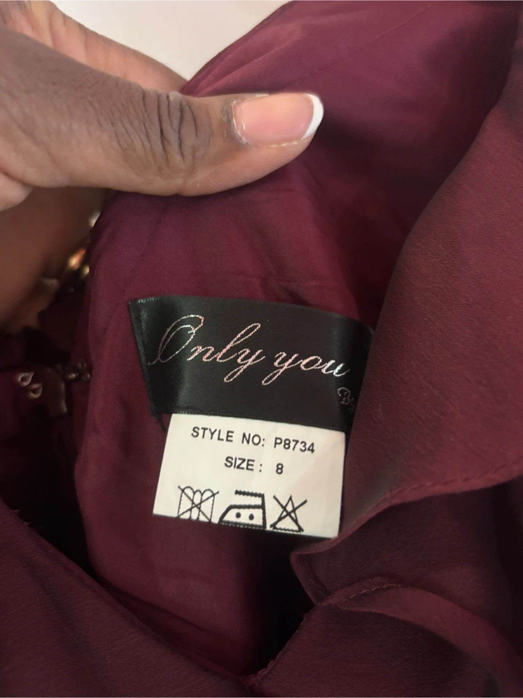 Only You Burgundy Ruffle Dress Size 8 - photo 3