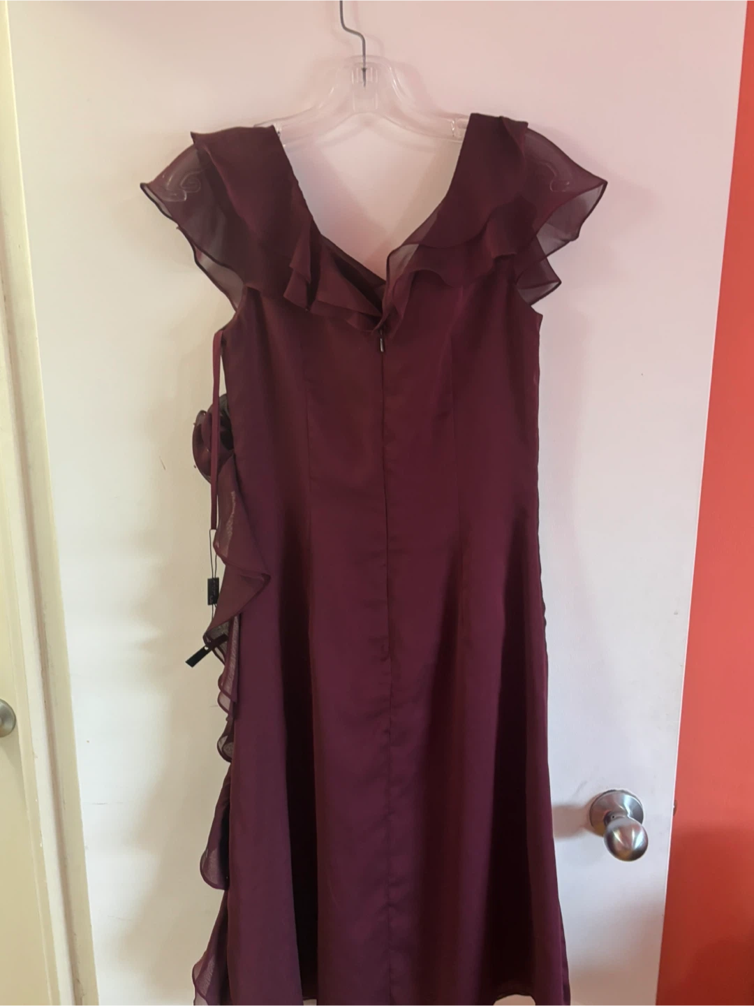 Only You Burgundy Ruffle Dress Size 8 - photo 2