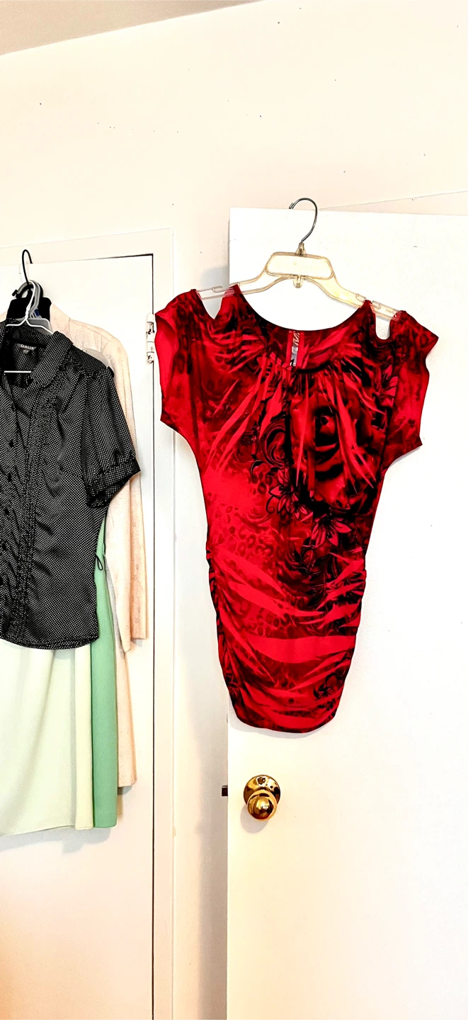Women's Pink Ruched BlackCold Shoulder Top - photo 3