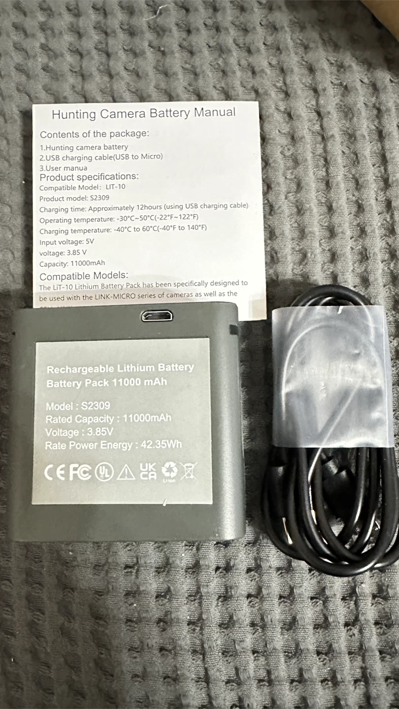 LINK-MICRO Hunting Camera Battery Pack 11000mAh with USB Cable