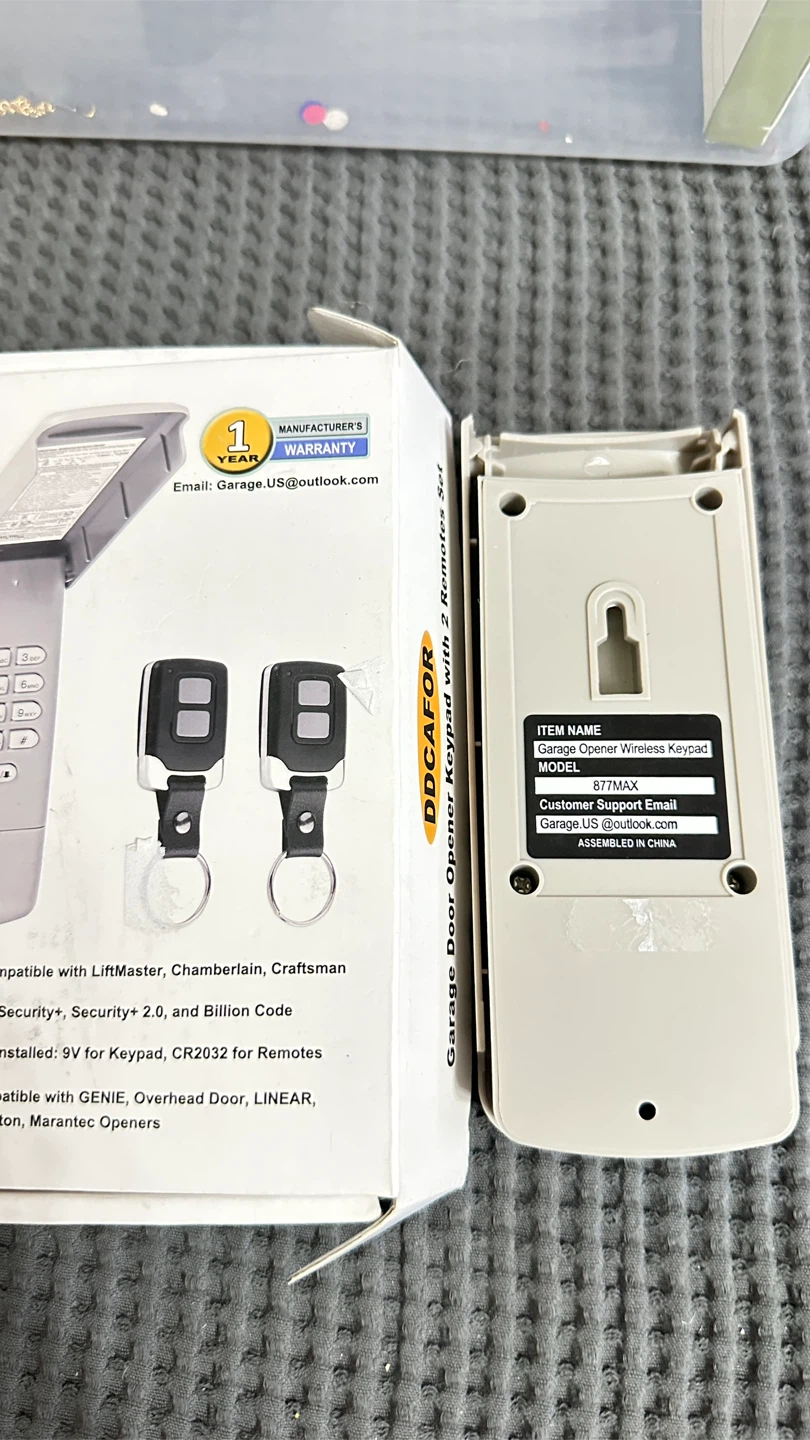 DDCAPOR Garage Door Opener Wireless Keypad - photo 3