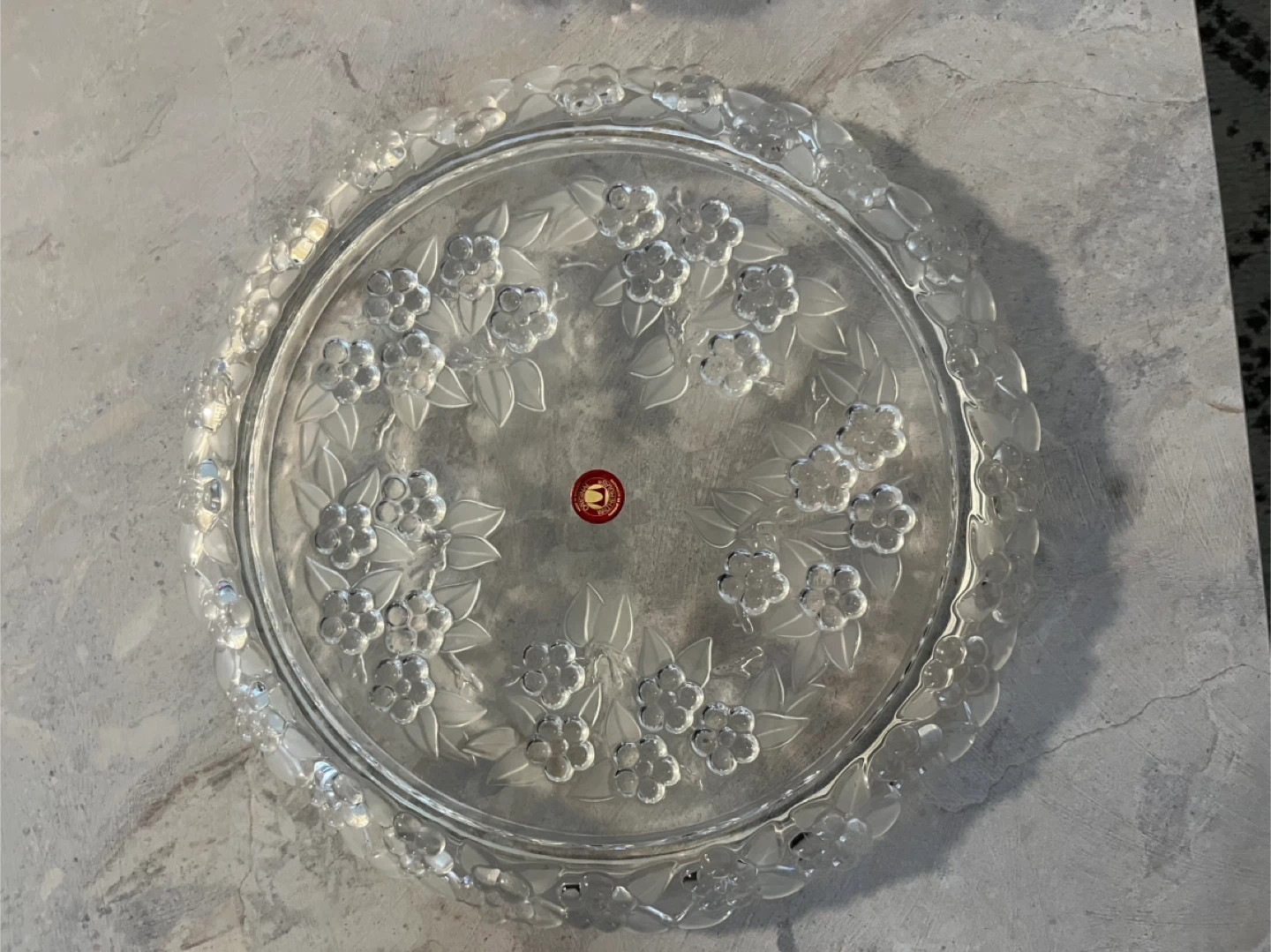 Clear Glass Floral Tiered Serving Stand - photo 3