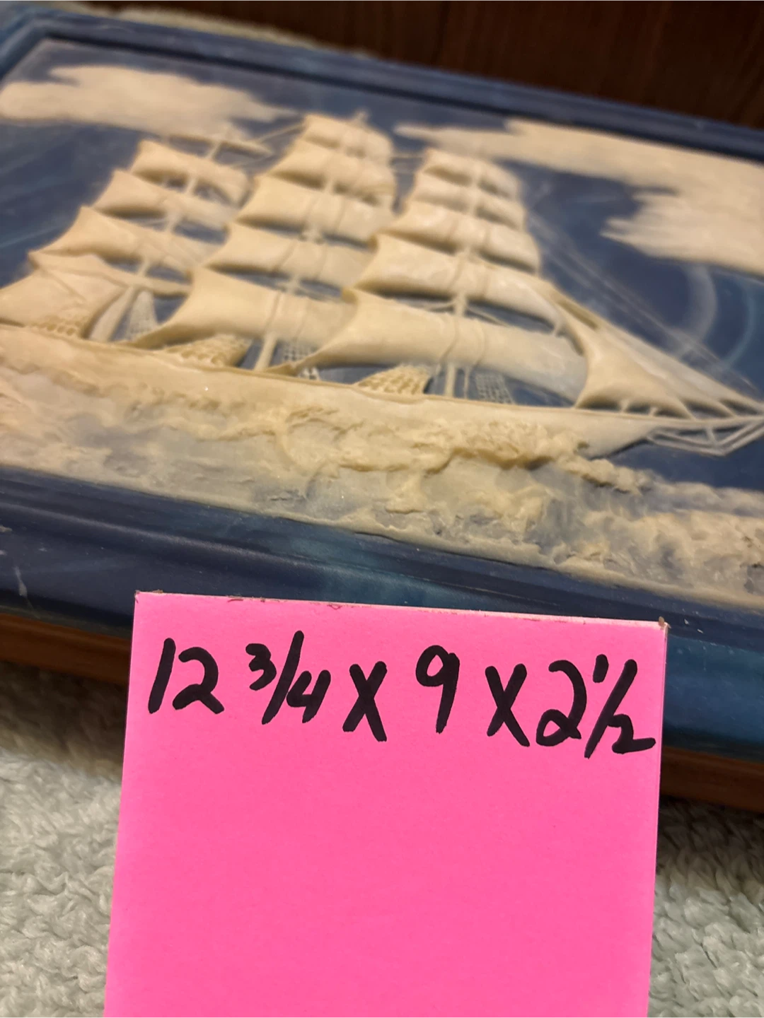 Decorative Wooden Box with Ship Relief - photo 5
