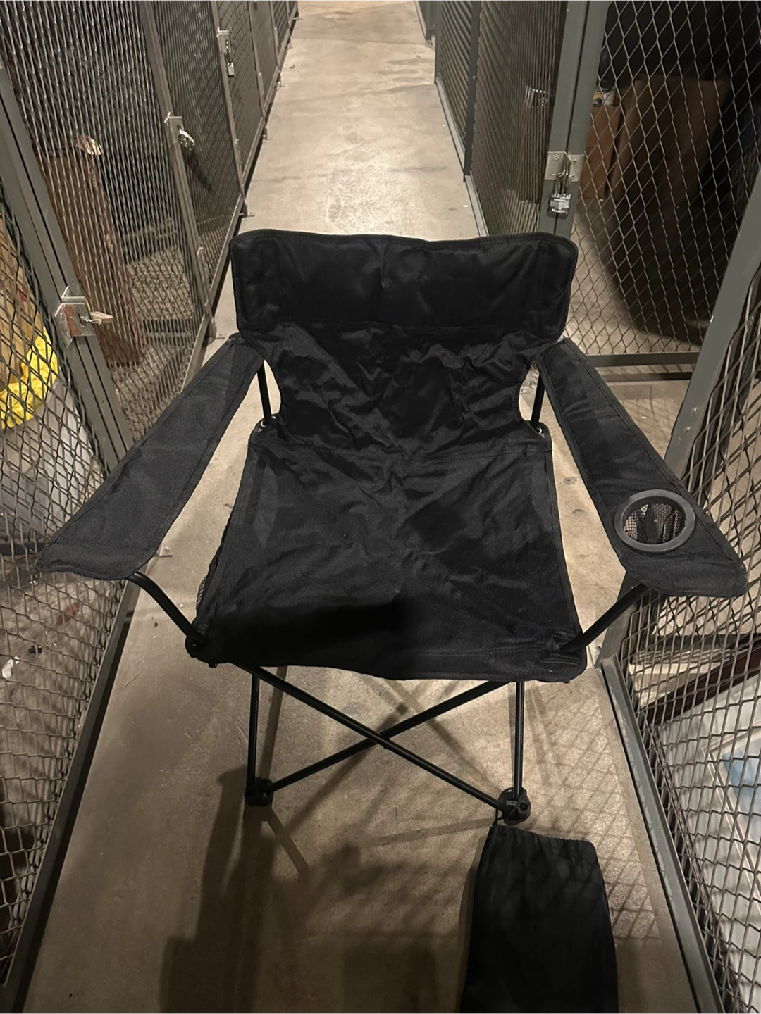 2 Black Folding Camp Chair with Cup Holder