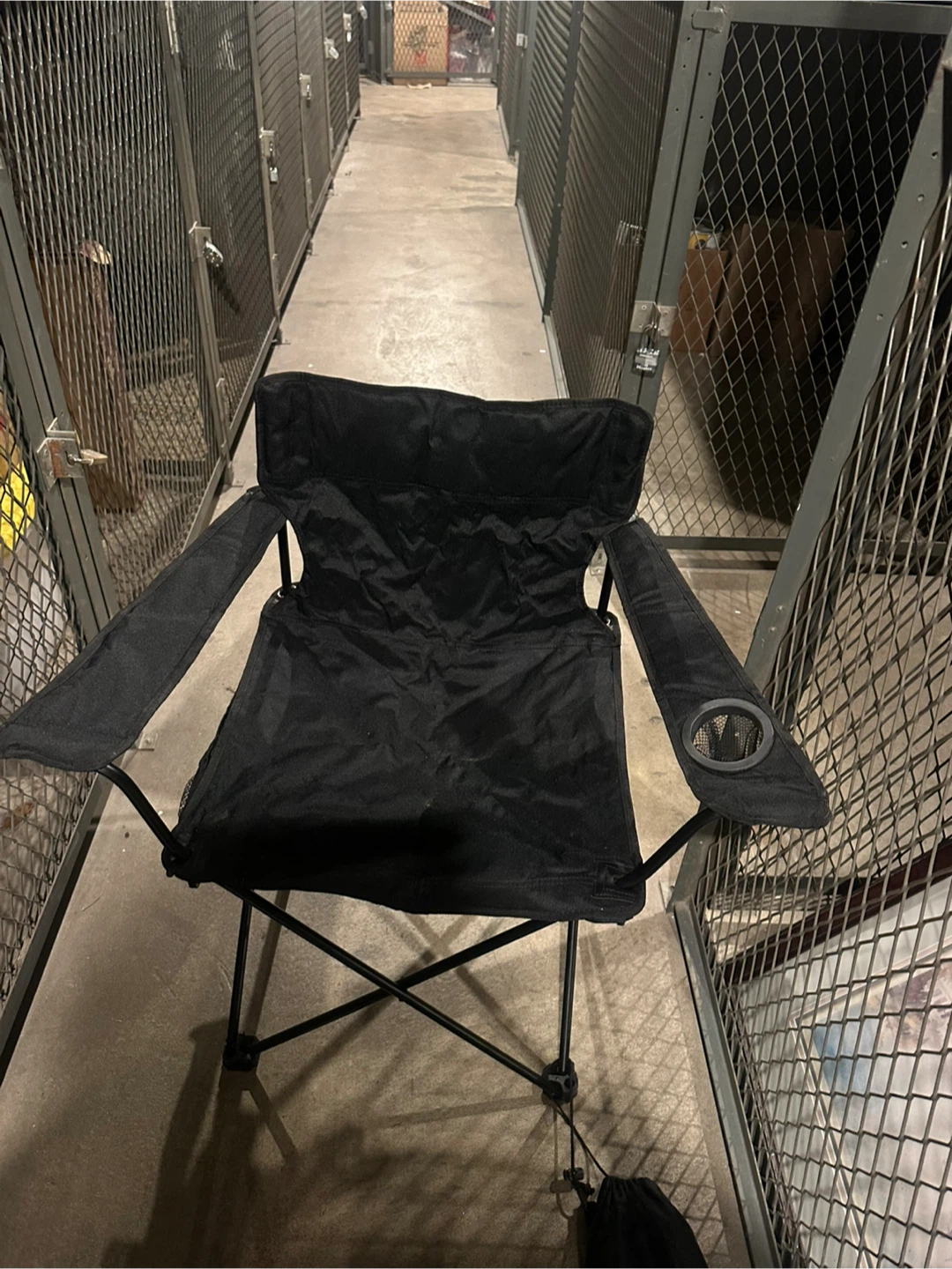 2 Black Folding Camp Chair with Cup Holder - photo 2