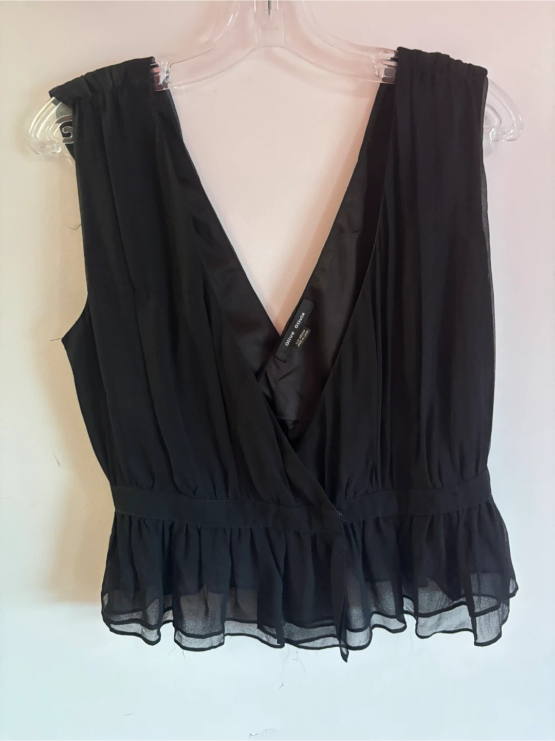 Cory Olivia Black Chiffon Peplum Top - photo 2