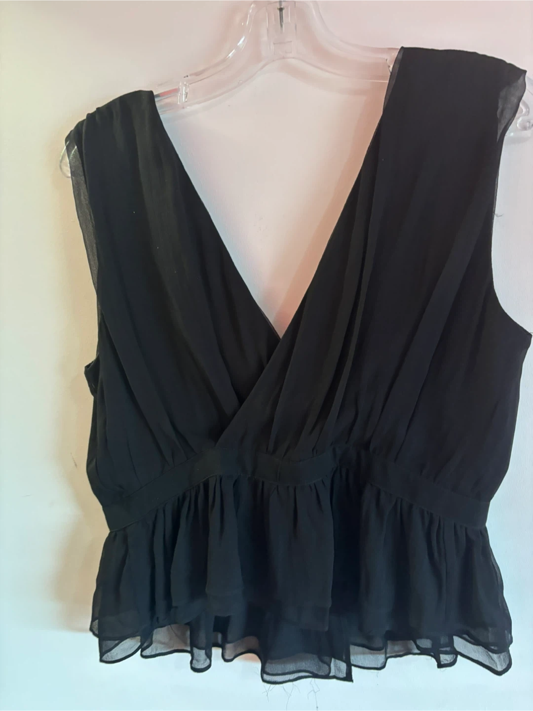 Cory Olivia Black Chiffon Peplum Top