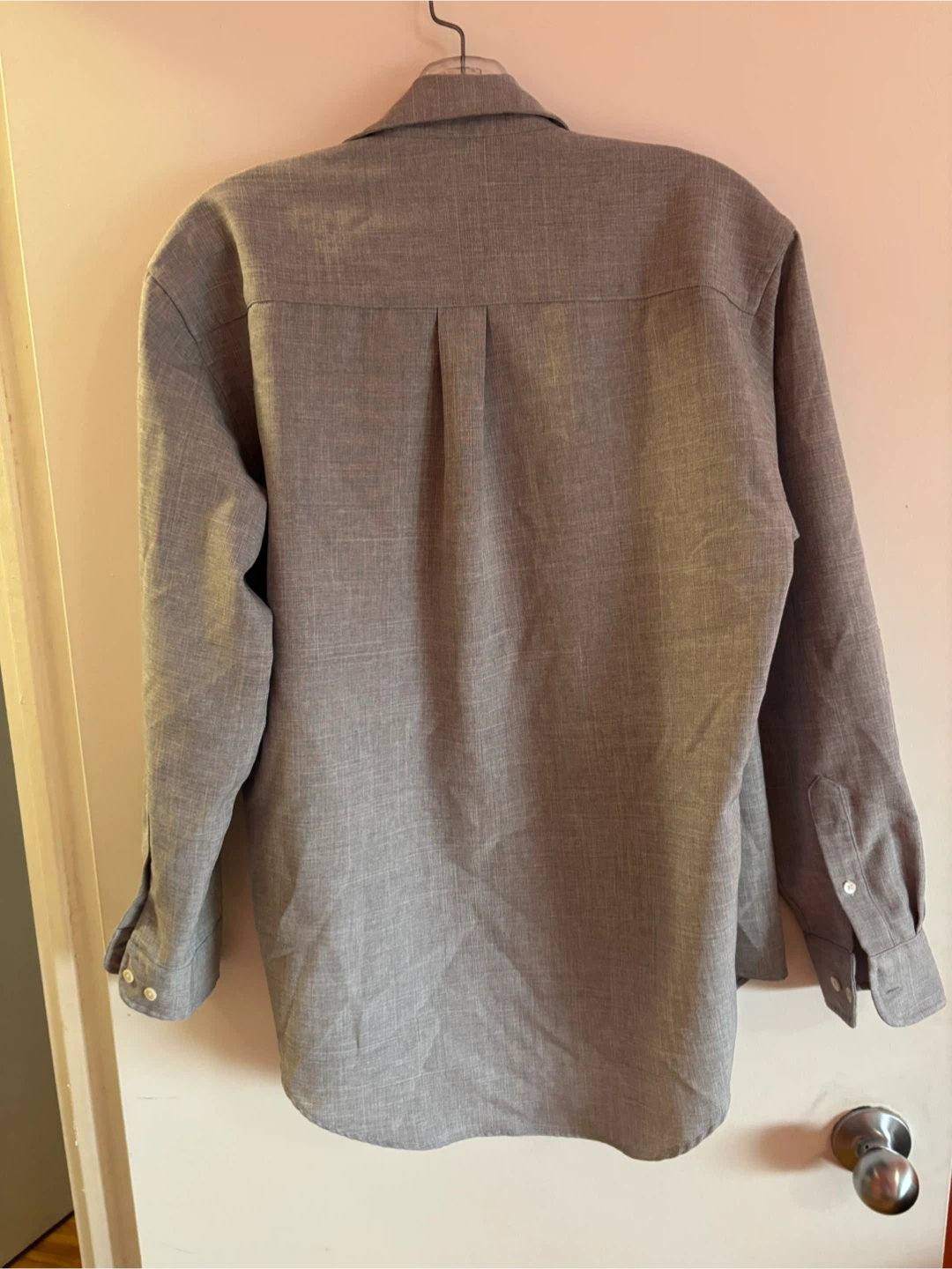 CROCODILE Men's Grey Linen Blend Button-Up Shirt - Size 14 - photo 2