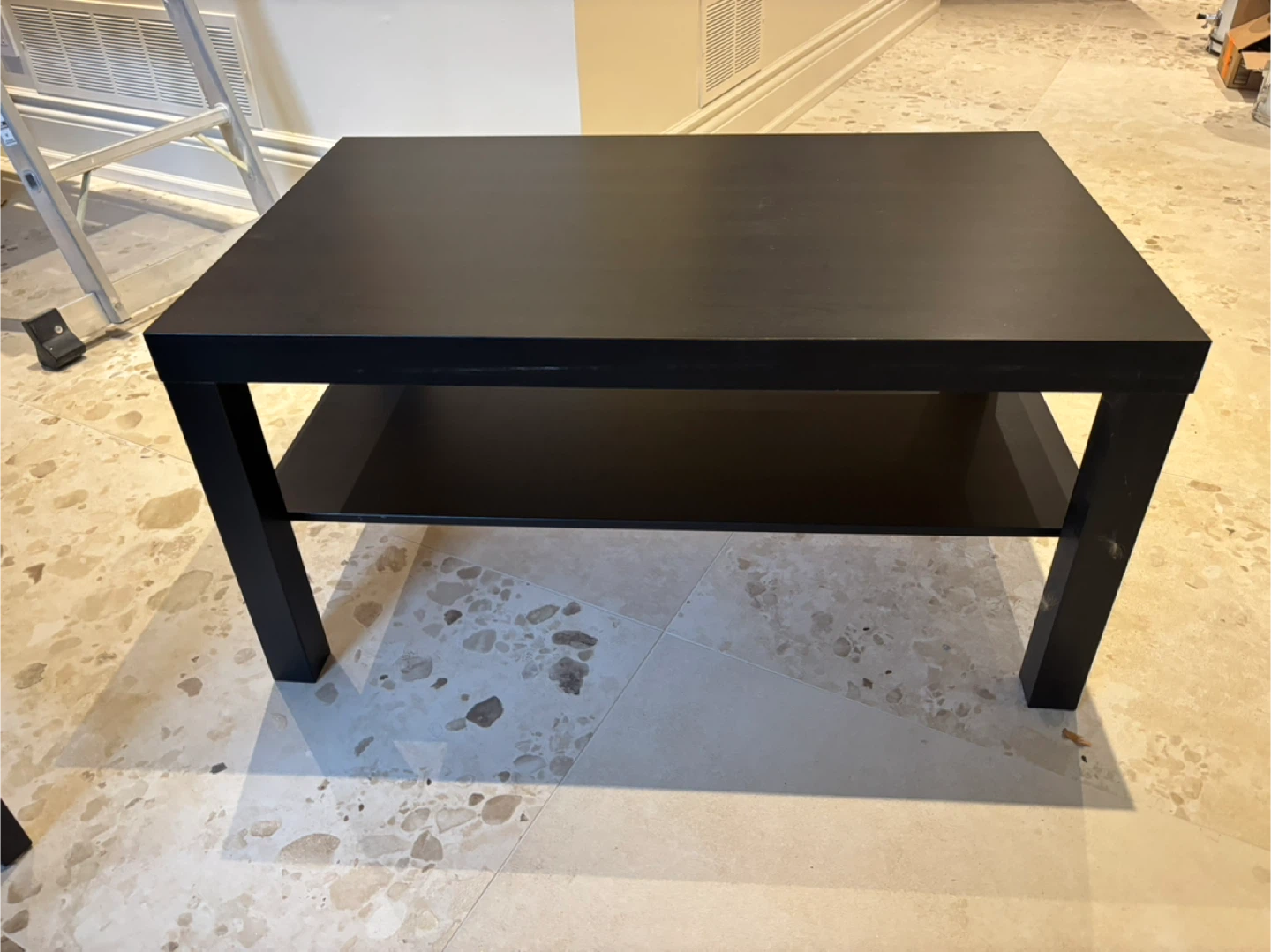 Black, Brown Coffee Table with Shelf - photo 2