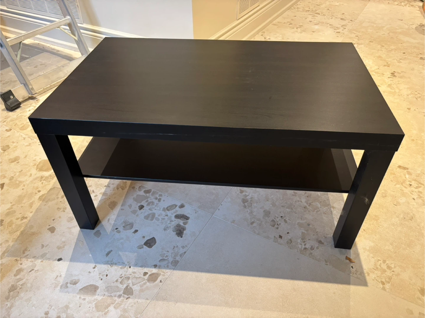 Black, Brown Coffee Table with Shelf - photo 3