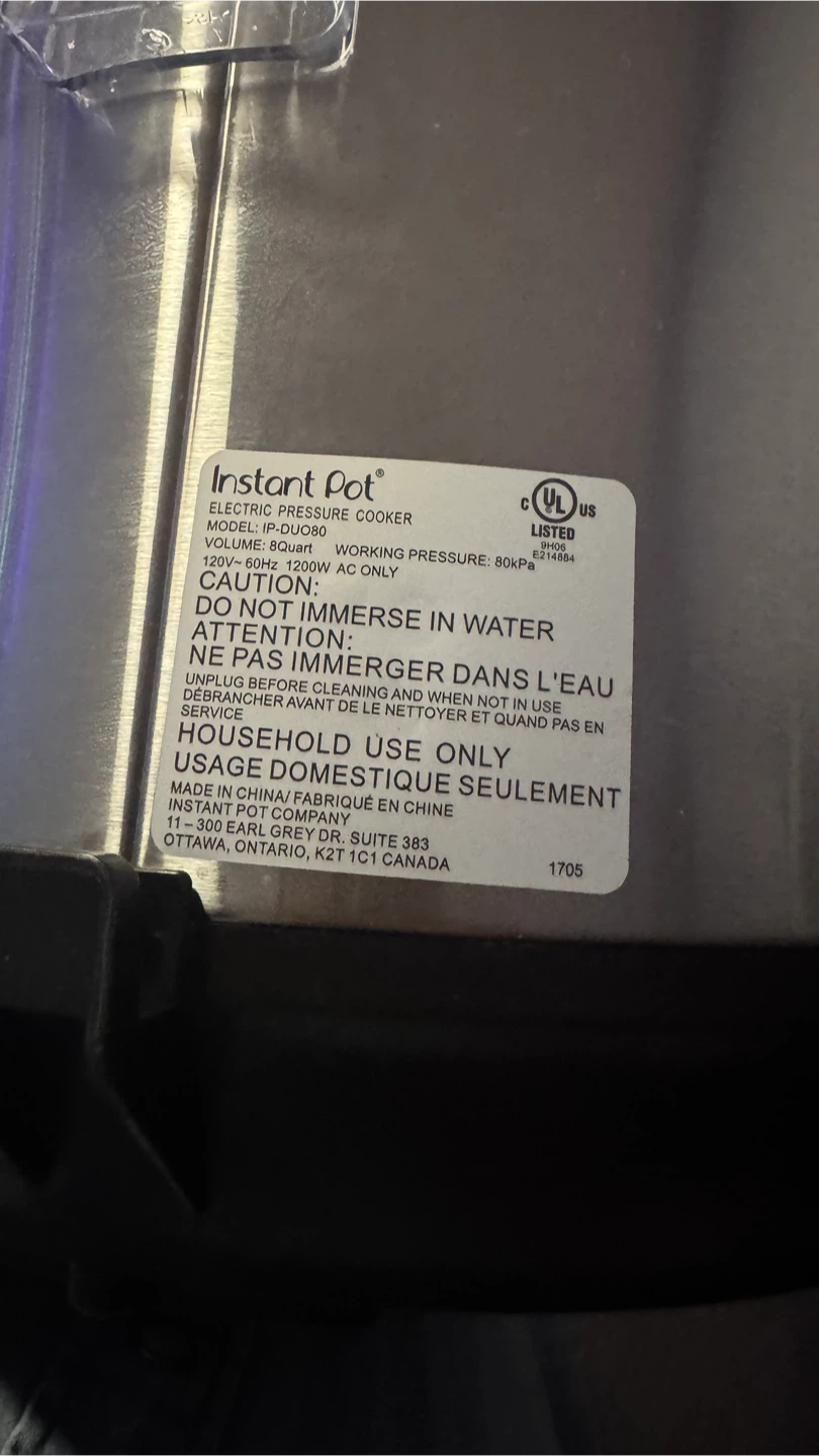 Instant Pot DUO 80 (8QT) – Working – Clean – $50 - photo 4