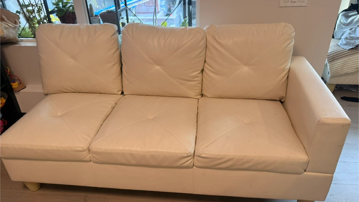 White Leather Sectional Sofa