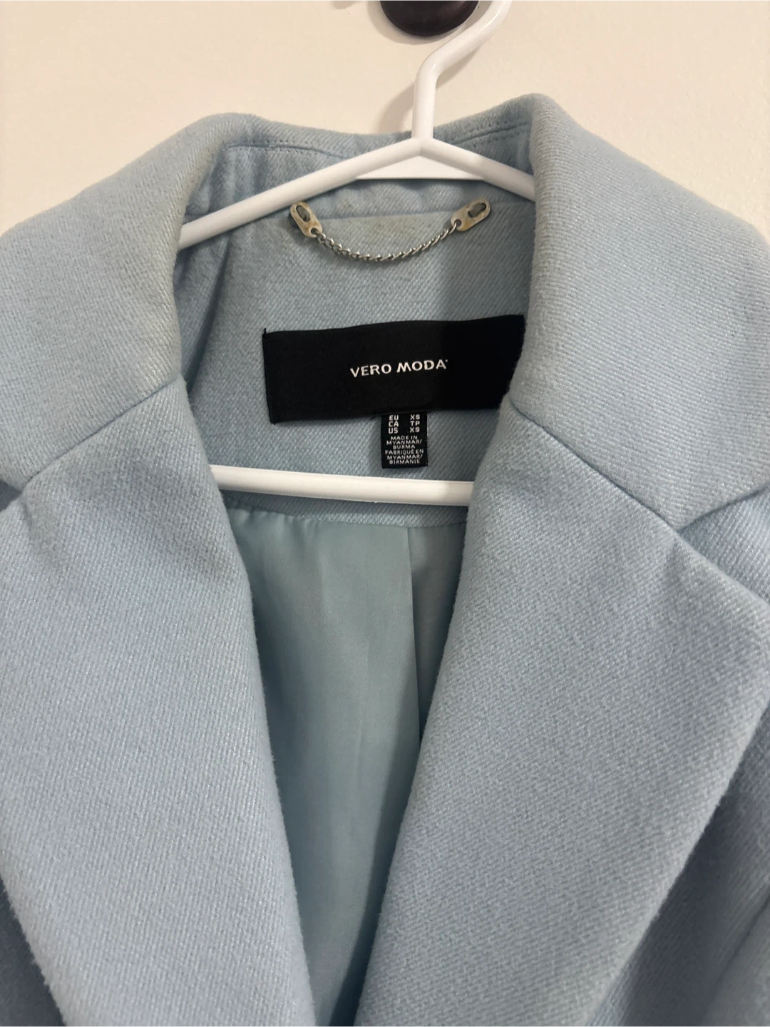 Vero Moda light blue wool blend coat