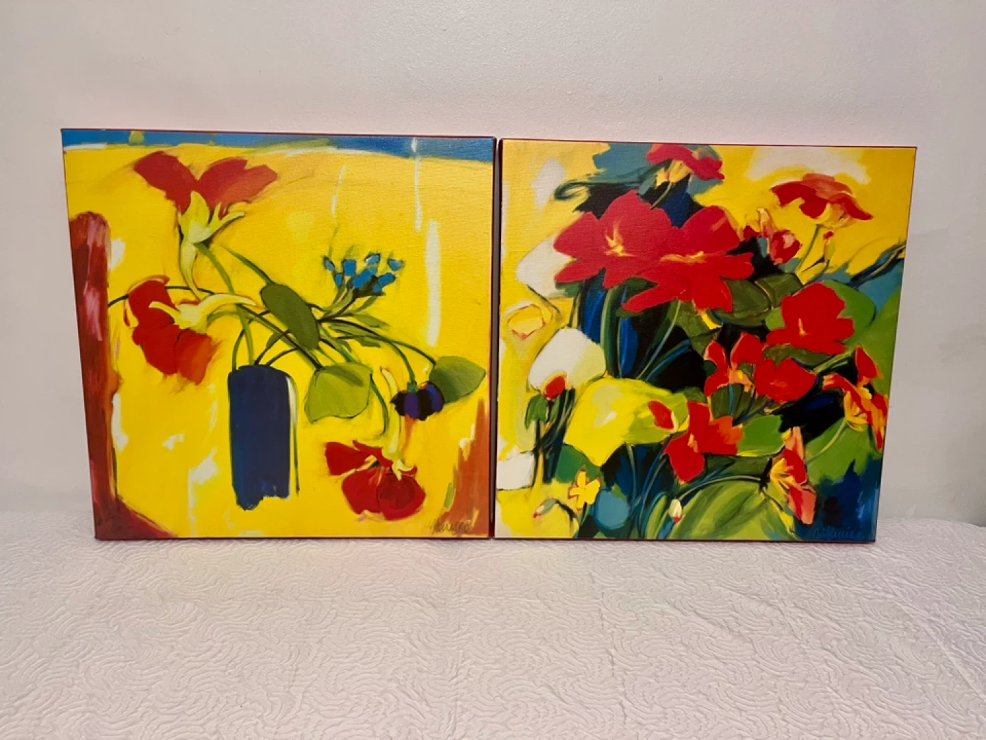 Set of Two Floral Paintings