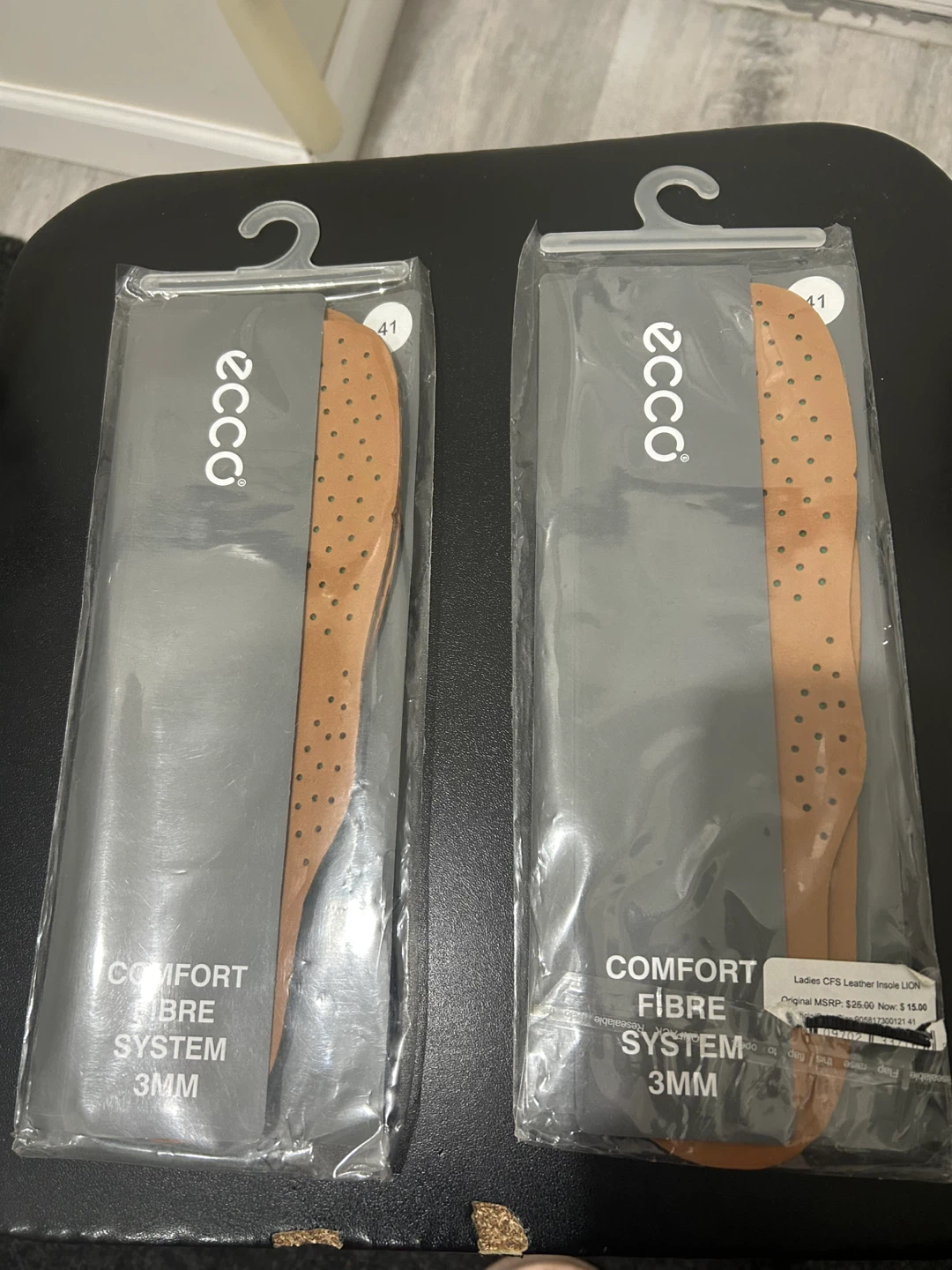 Ecco Comfort Fibre System 3mm Insoles Size 41
