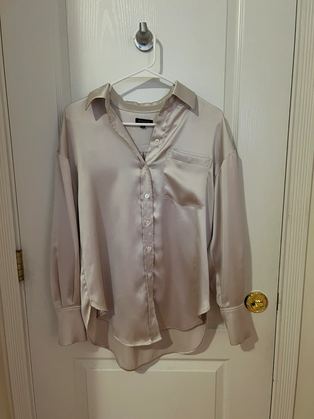 Satin Button-Up Shirt