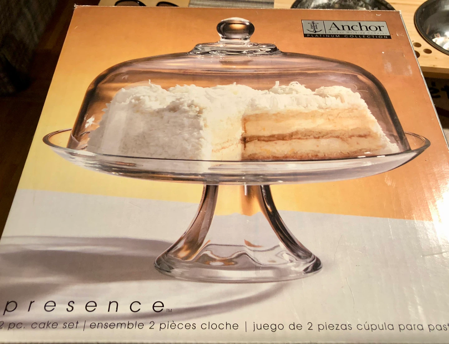 Anchor Hocking Presence Glass Cake Stand and Dome Set