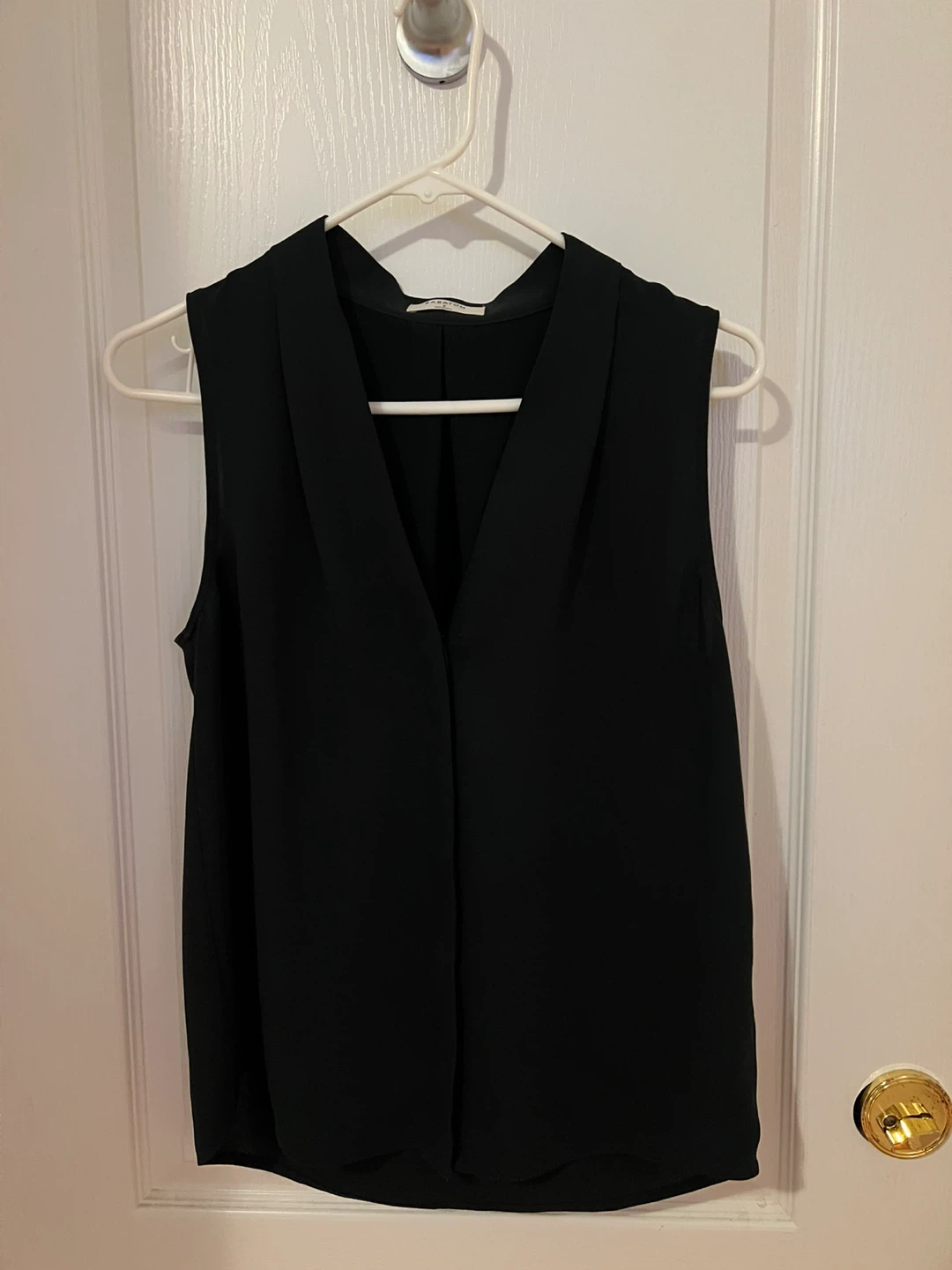 Forest Green Sleeveless V-Neck Blouse