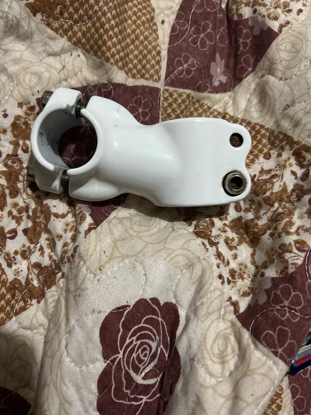 White Bicycle Stem