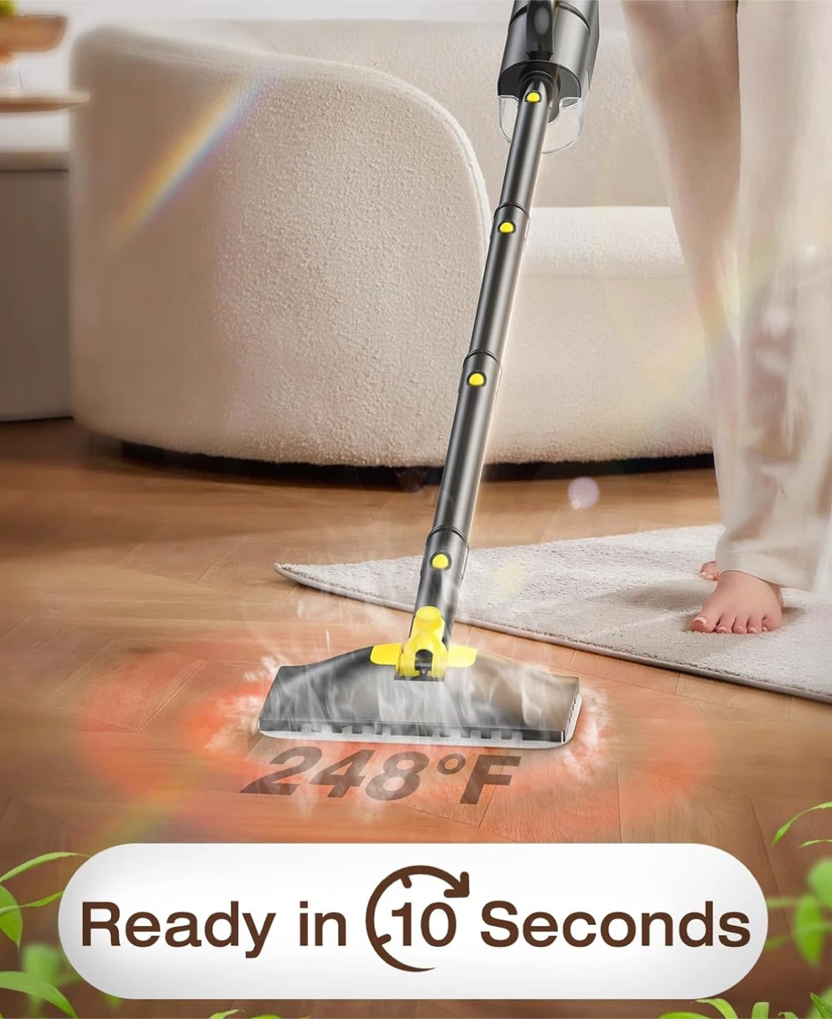 LABIGO 10-in-1 Portable Handheld Steamer Mop - 350ml Tank - photo 3