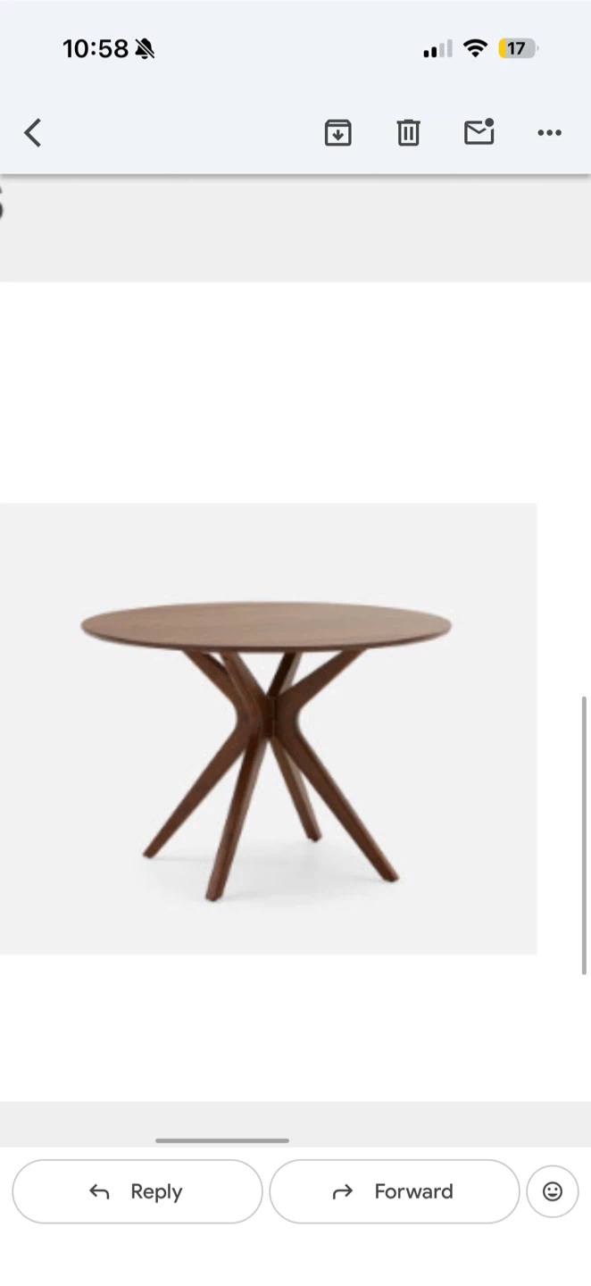 Structube EVAN Walnut Veneer Dining Table - 120 cm