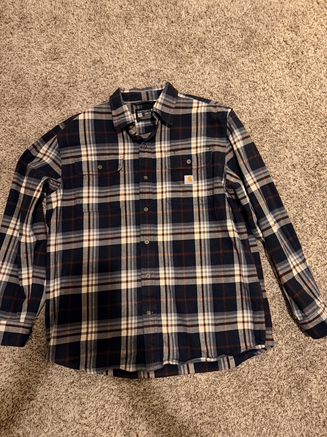 Carhartt Men's Loose Fit Flannel Shirt - Size L