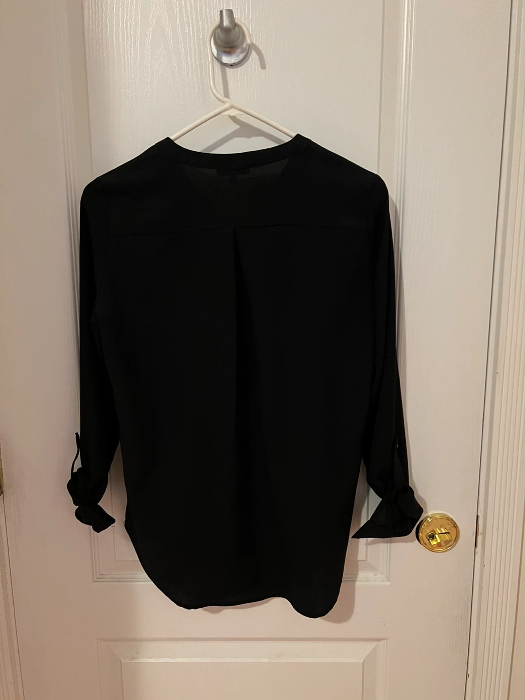 Black Long Sleeve Blouse with Zipper Detail - photo 2