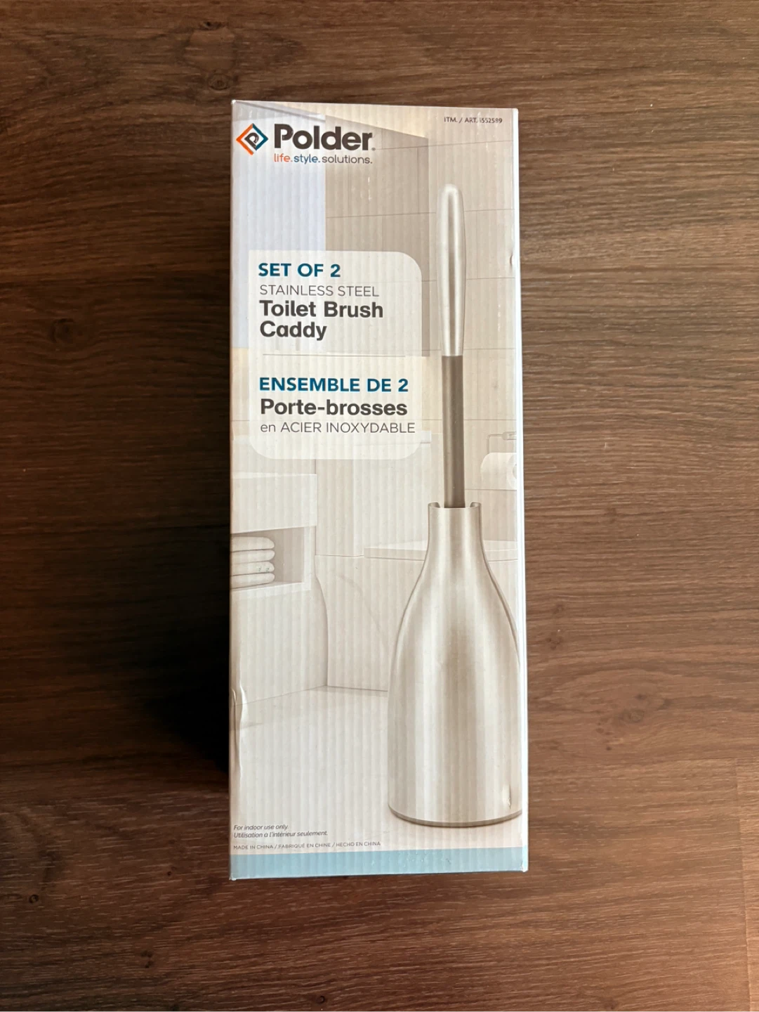 Polder Stainless Steel Toilet Brush Caddy Set of 2