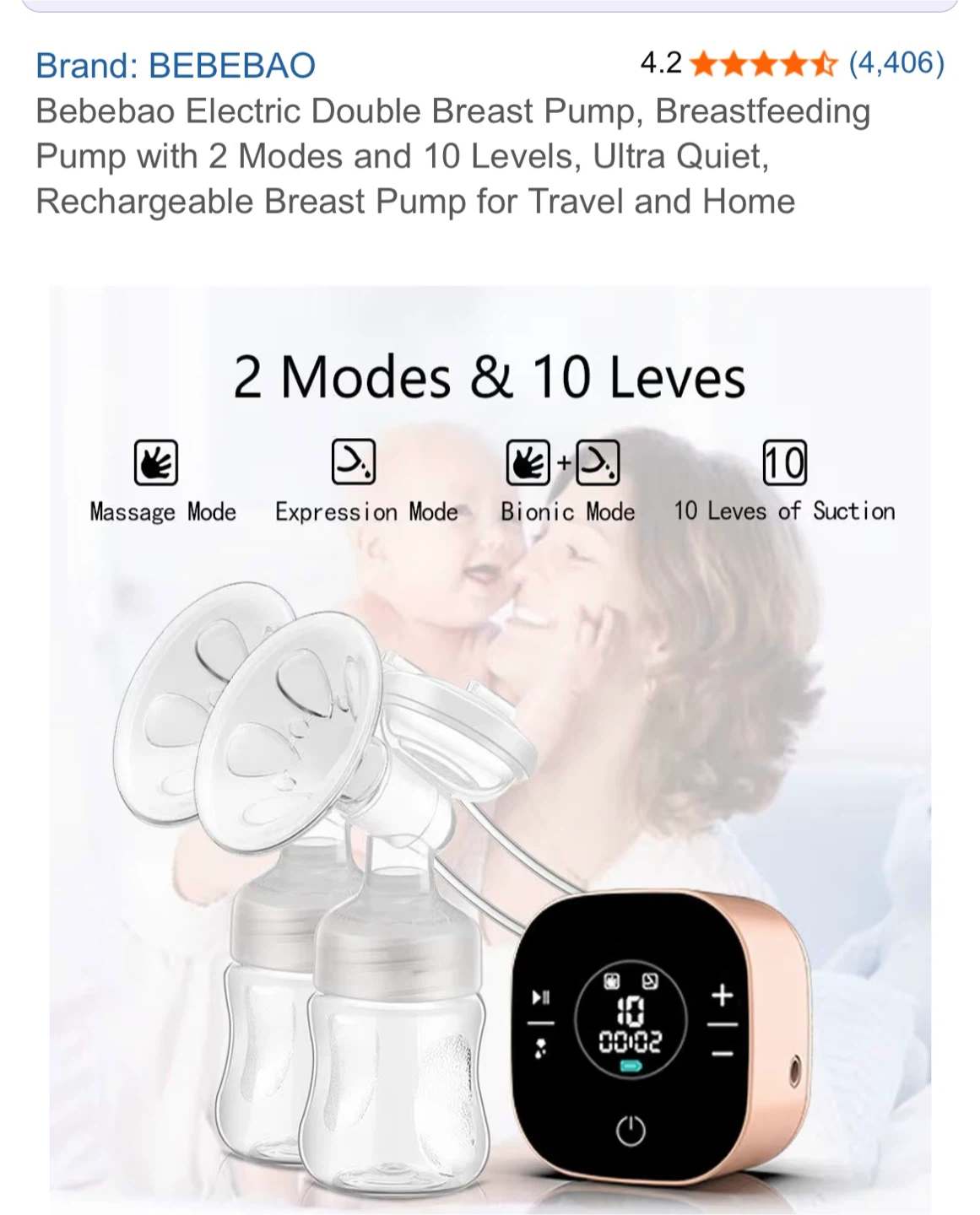 BEBEBAO Electric Double Breast Pump - photo 2