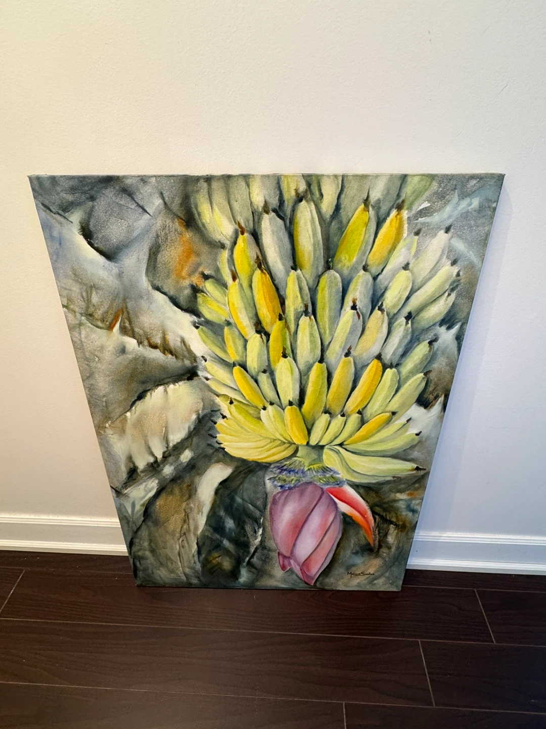 Original Painting of Bananas and Banana Blossom - photo 3