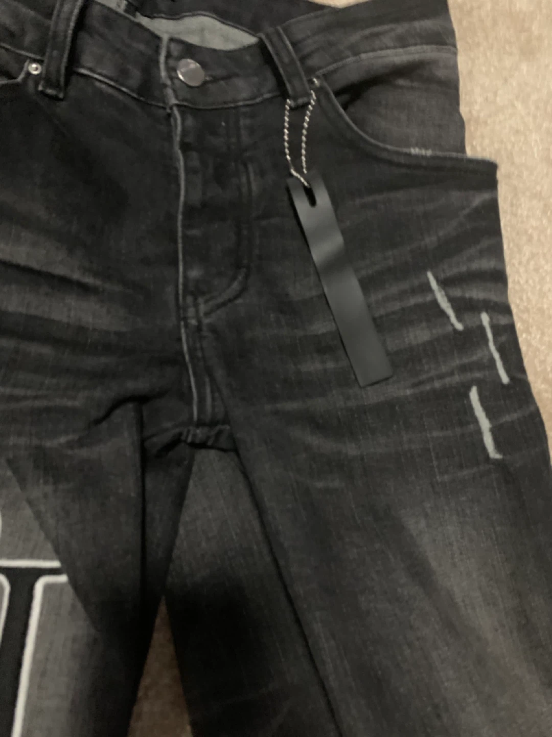 AMIRI Black Distressed Skinny Jeans - photo 2