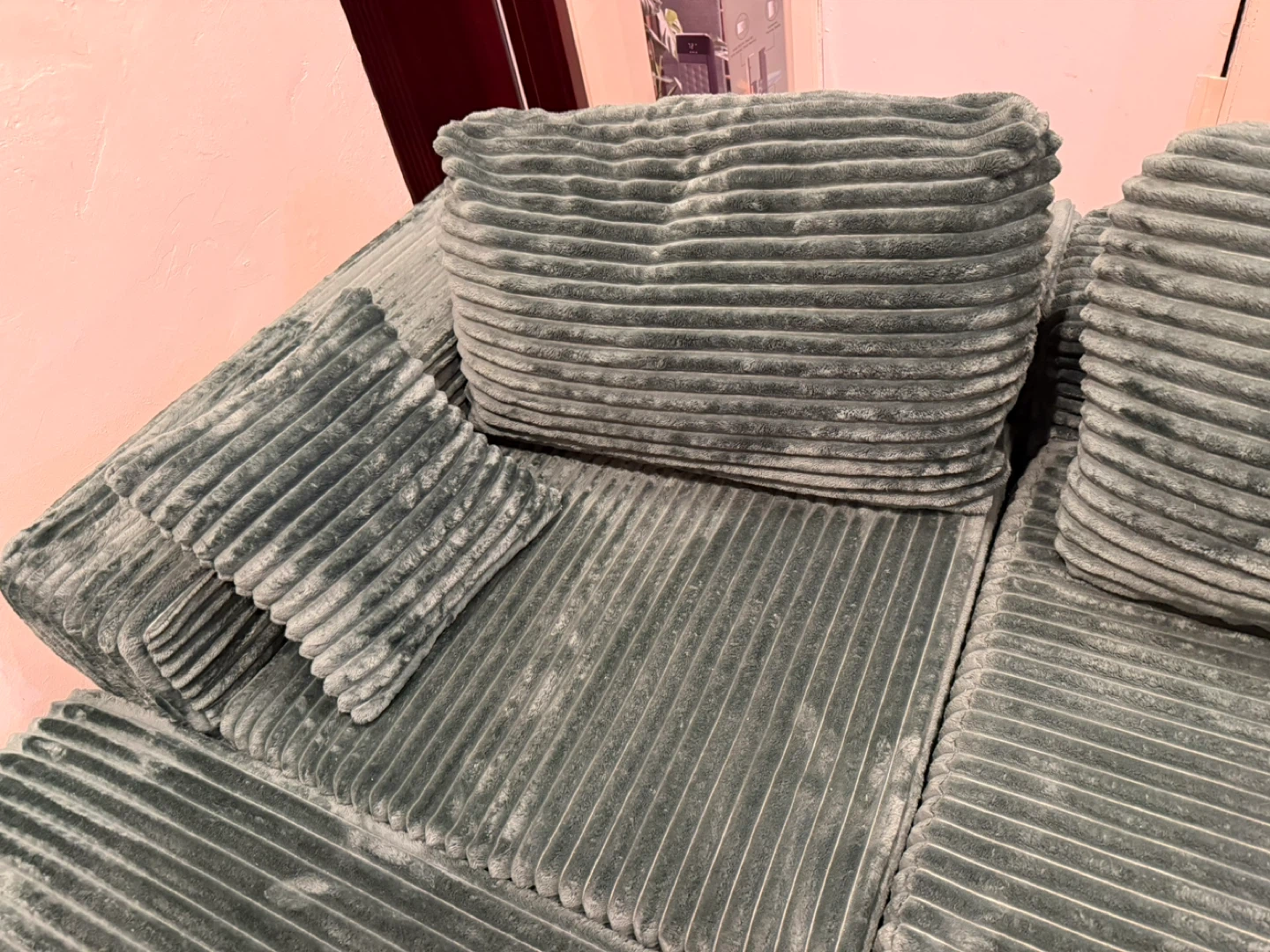 Boneless Couch- Green Corduroy- like new! - photo 5