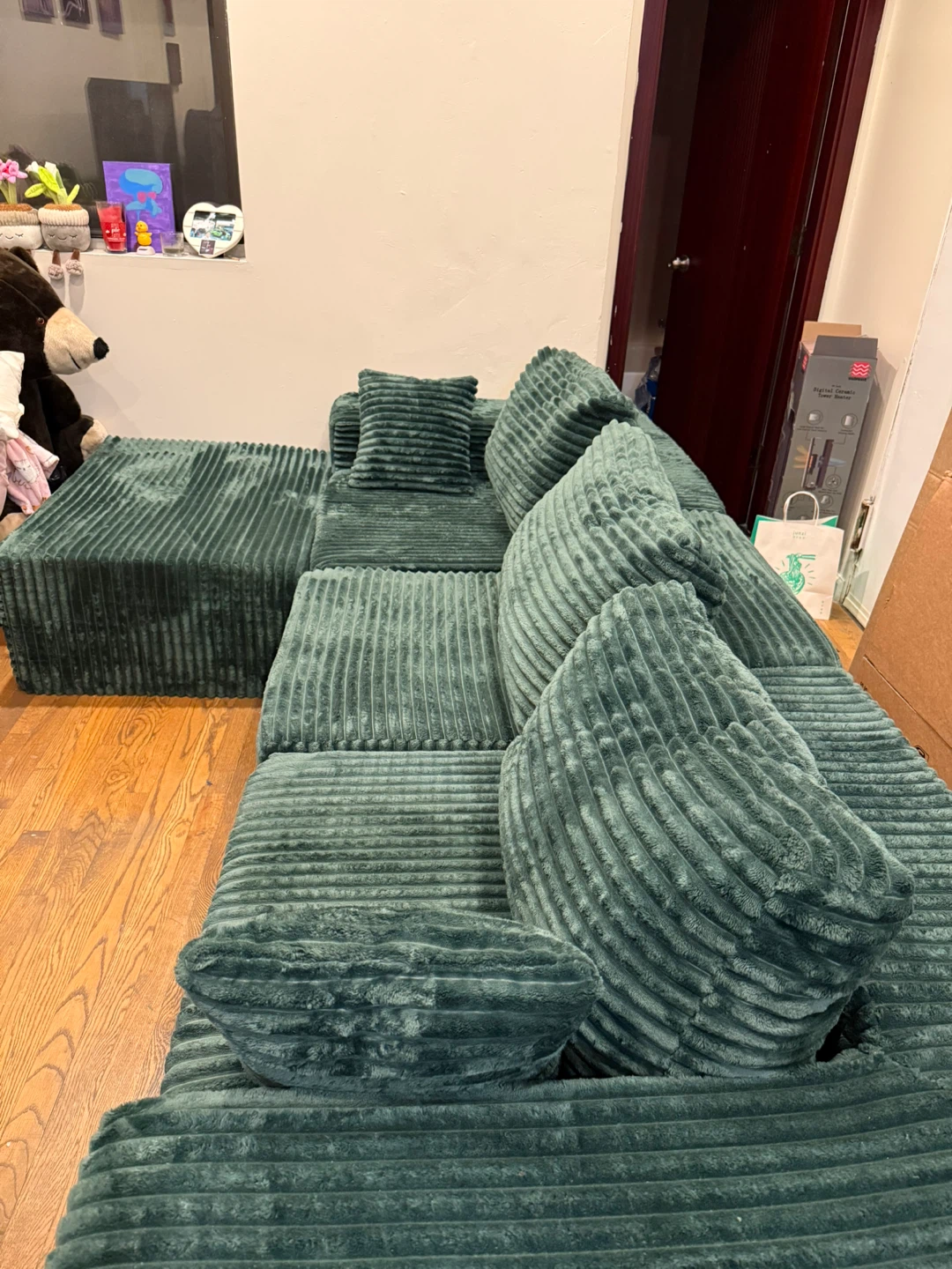 Boneless Couch- Green Corduroy- like new!