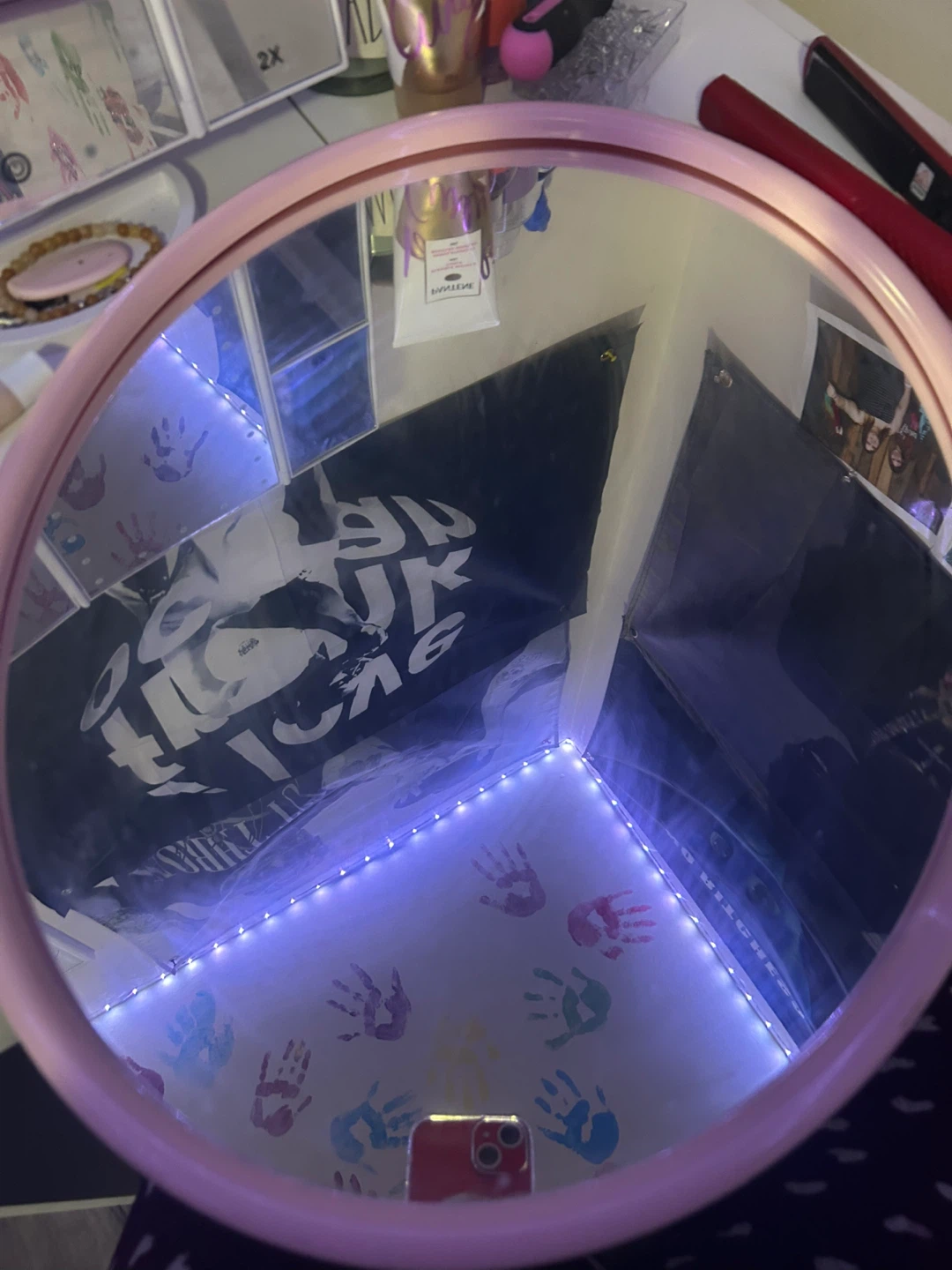 Pink Oval Mirror