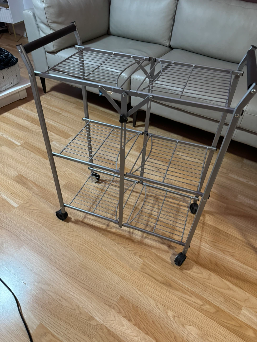 Silver Rolling Cart with 3 Shelves - photo 2