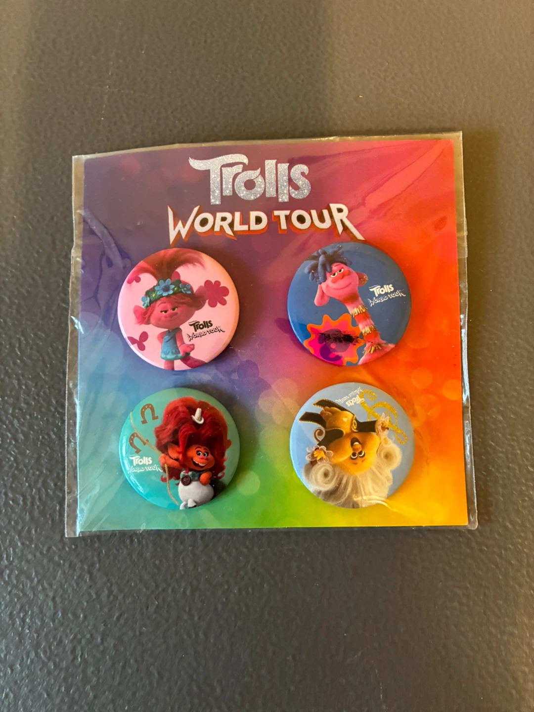 Trolls World Tour 4 Button Set