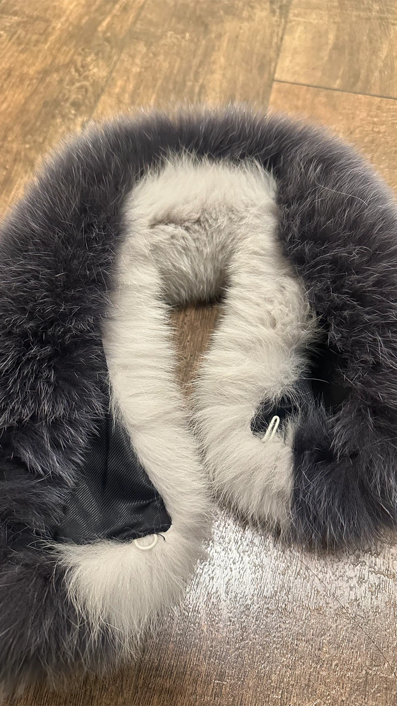 Real Dyed Blue Fox Fur Scarf - photo 3