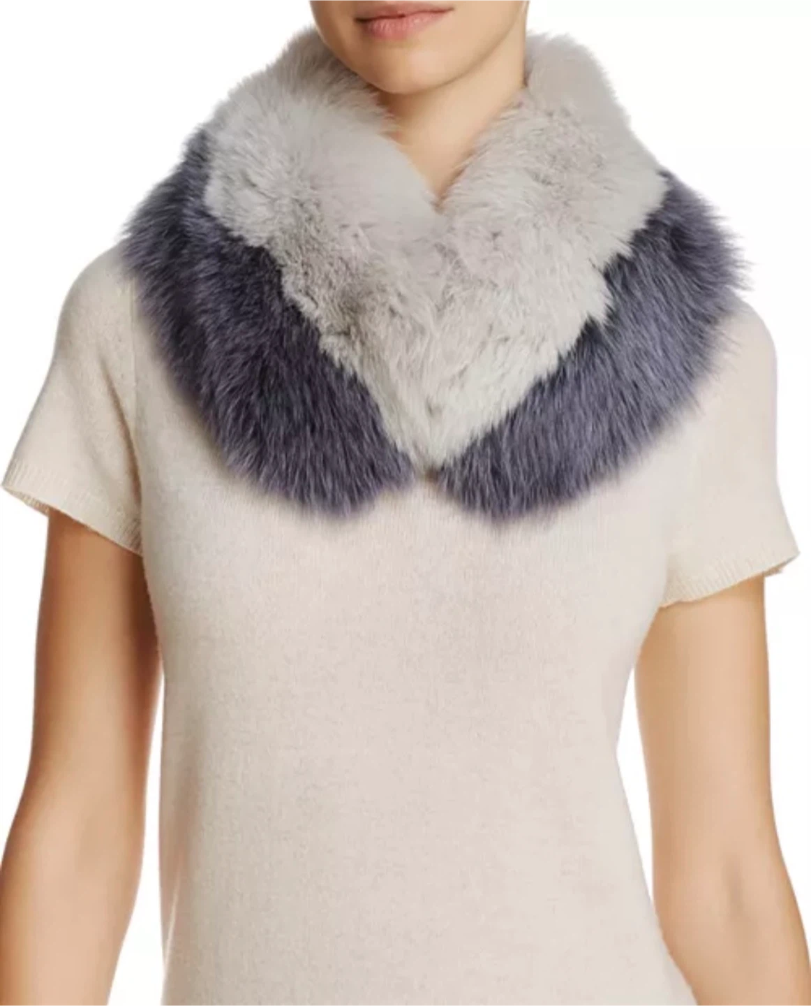 Real Dyed Blue Fox Fur Scarf