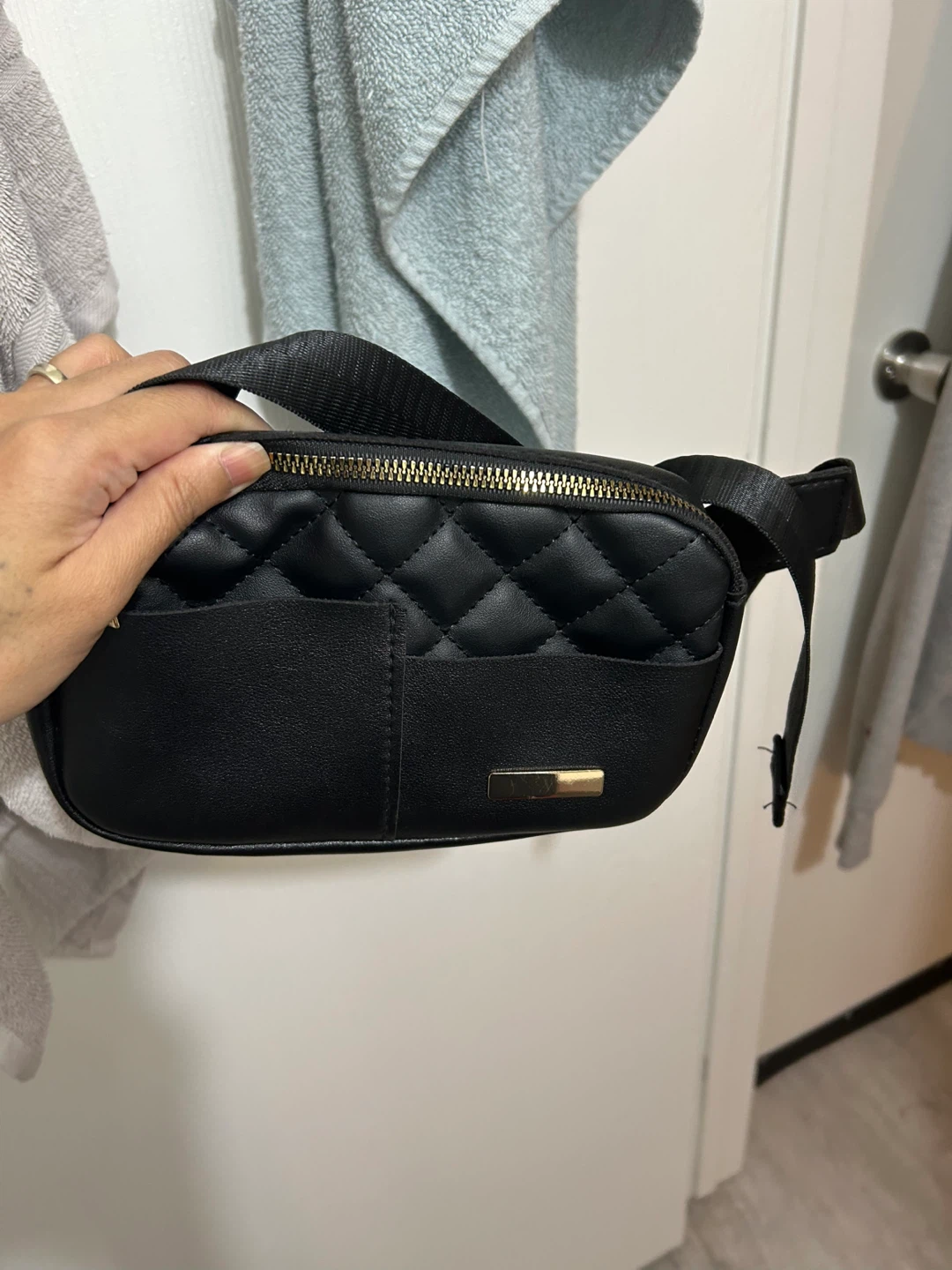 Black Quilted Fanny Pack / Crossbody Bag - photo 2