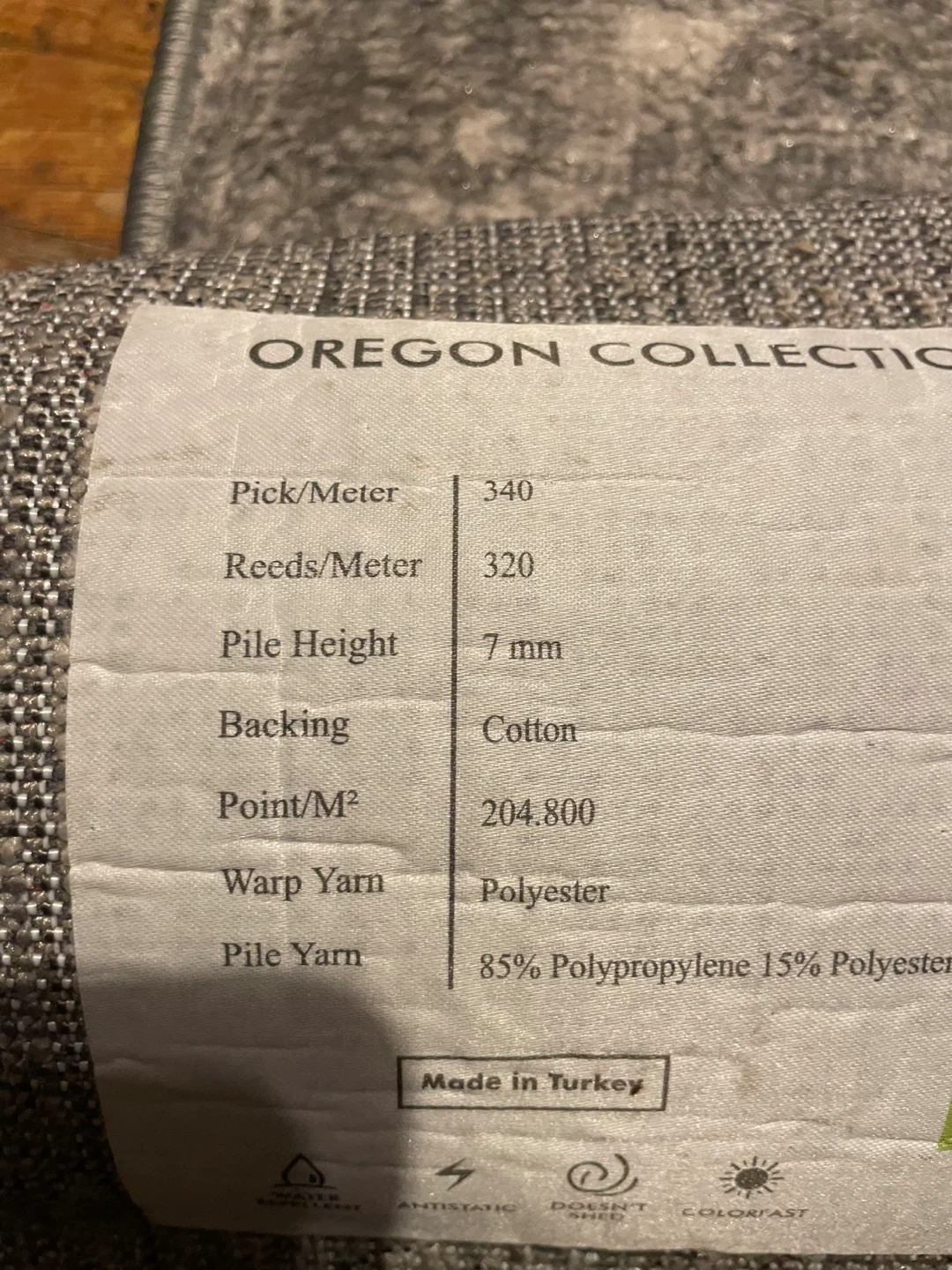 Unique Loom Oregon Collection Runner Rug - Gray - photo 3