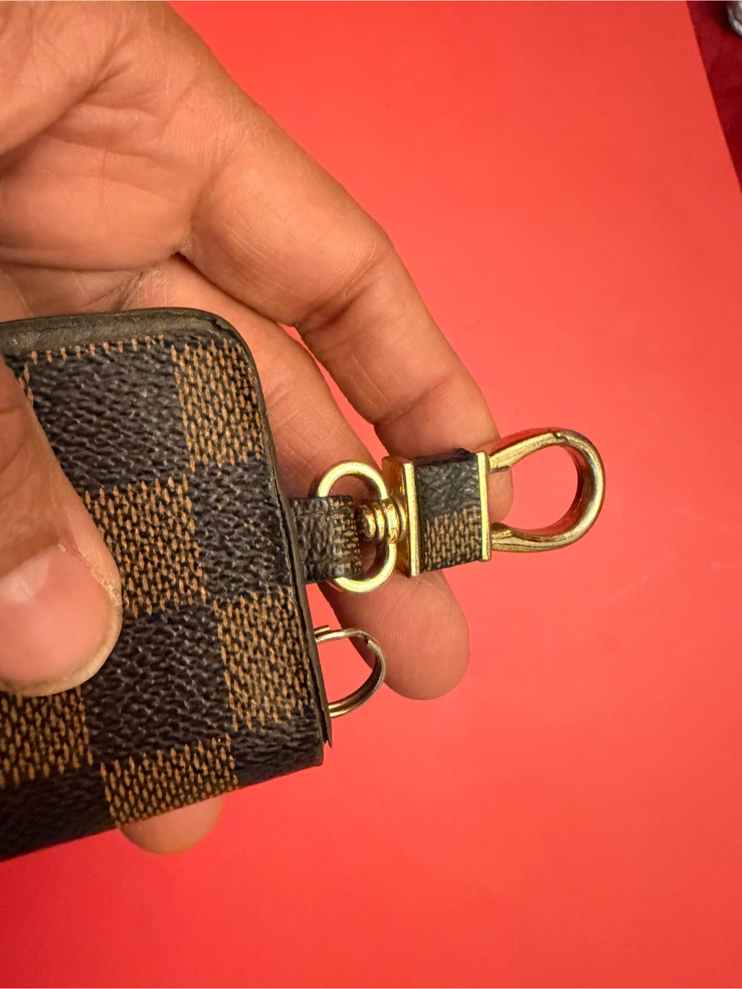 Louis Vuitton Damier Ebene Checkered Key Holder Pouch - photo 3