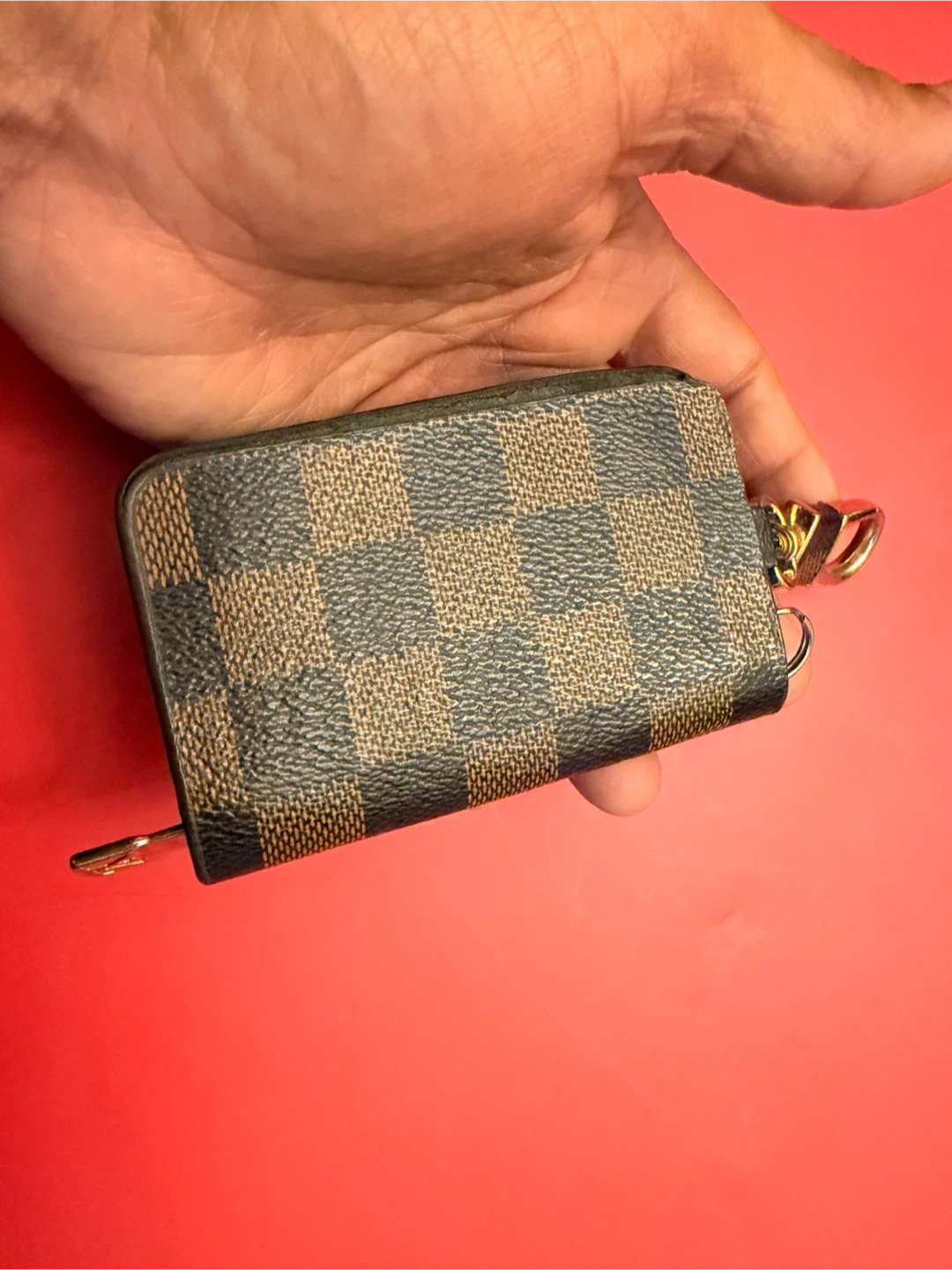 Louis Vuitton Damier Ebene Checkered Key Holder Pouch - photo 4